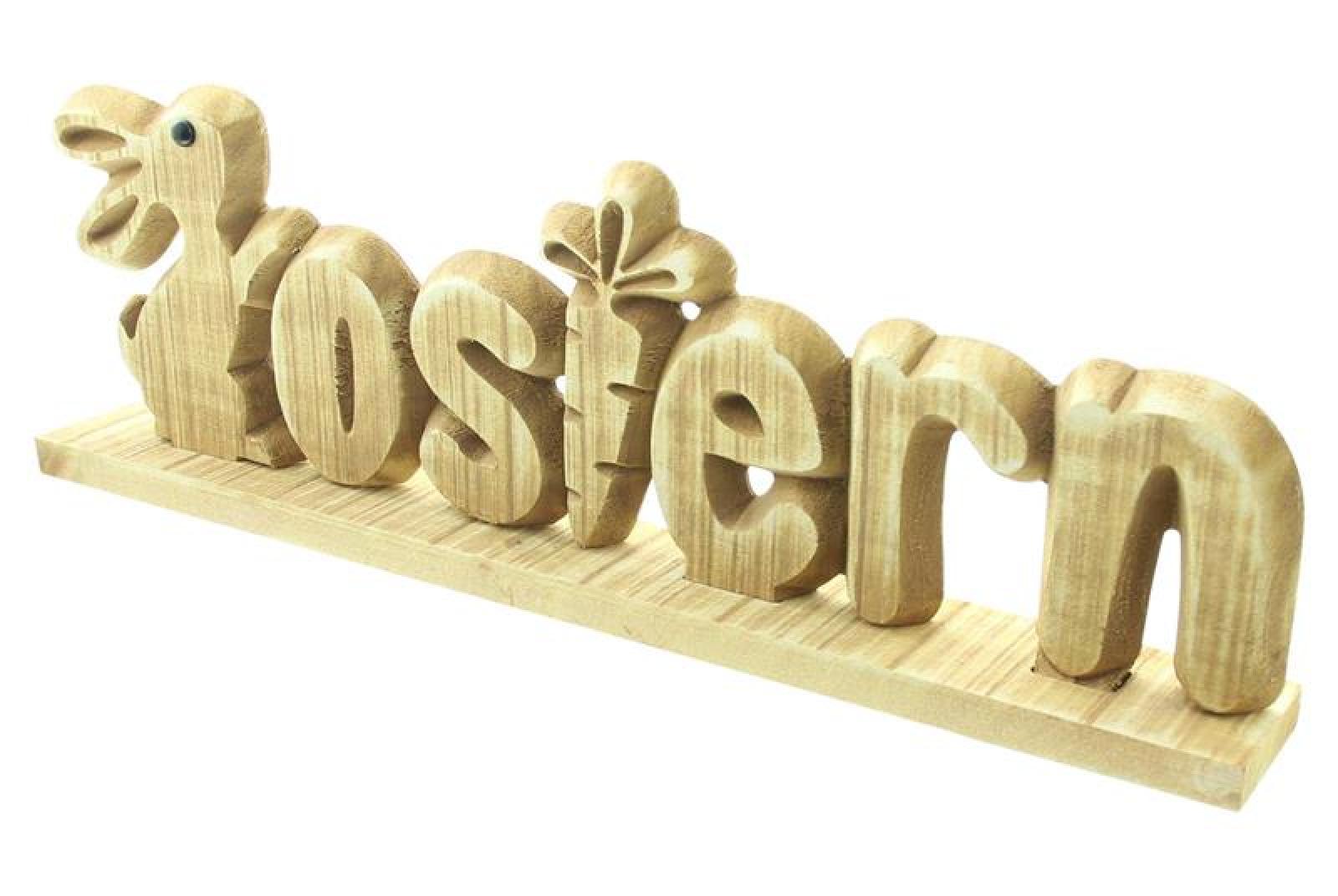 Schriftzug "Ostern" aus Holz, 40 cm breit, rustikal, Osterdeko, Deko Aufsteller, Holzbuchstaben