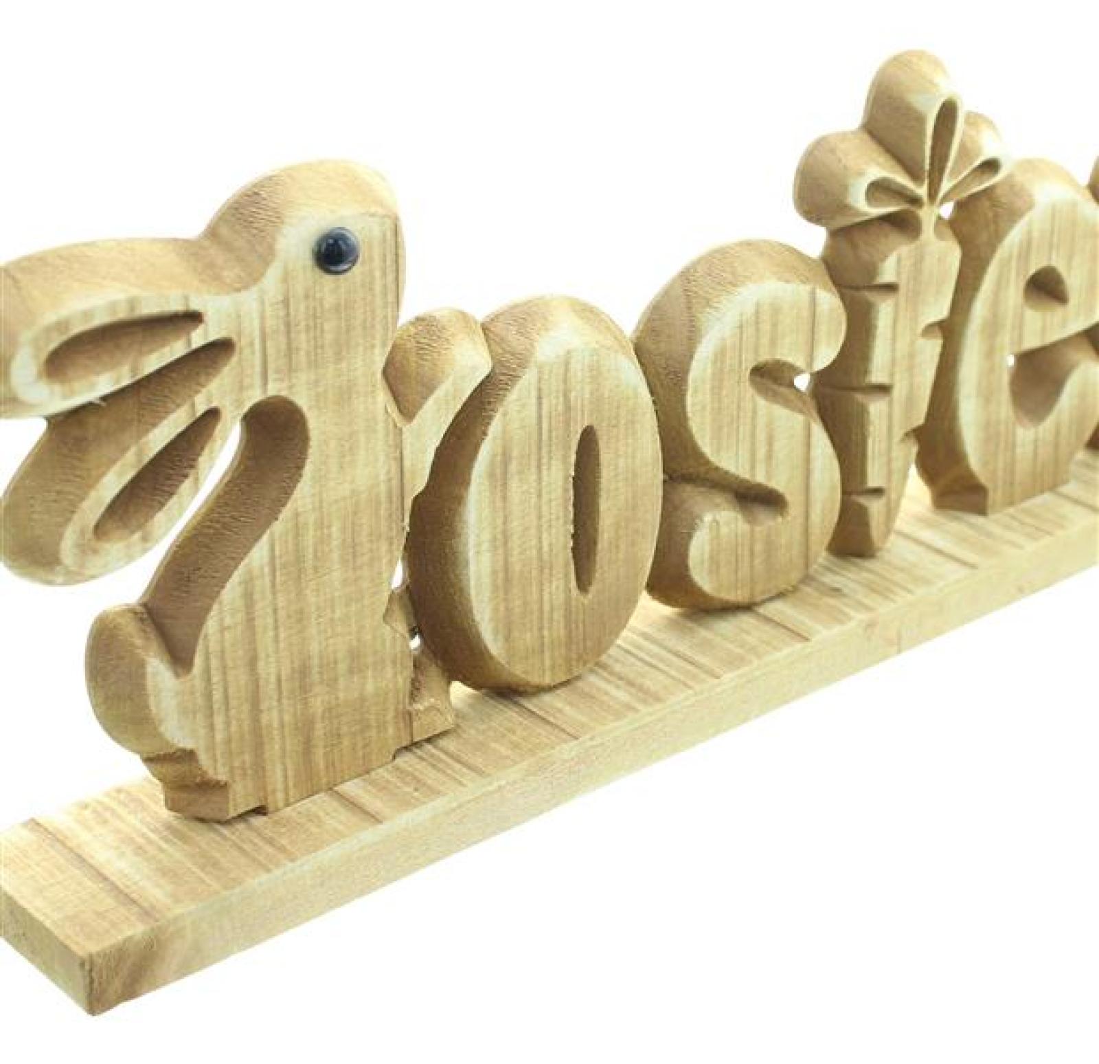 Schriftzug "Ostern" aus Holz, 40 cm breit, rustikal, Osterdeko, Deko Aufsteller, Holzbuchstaben