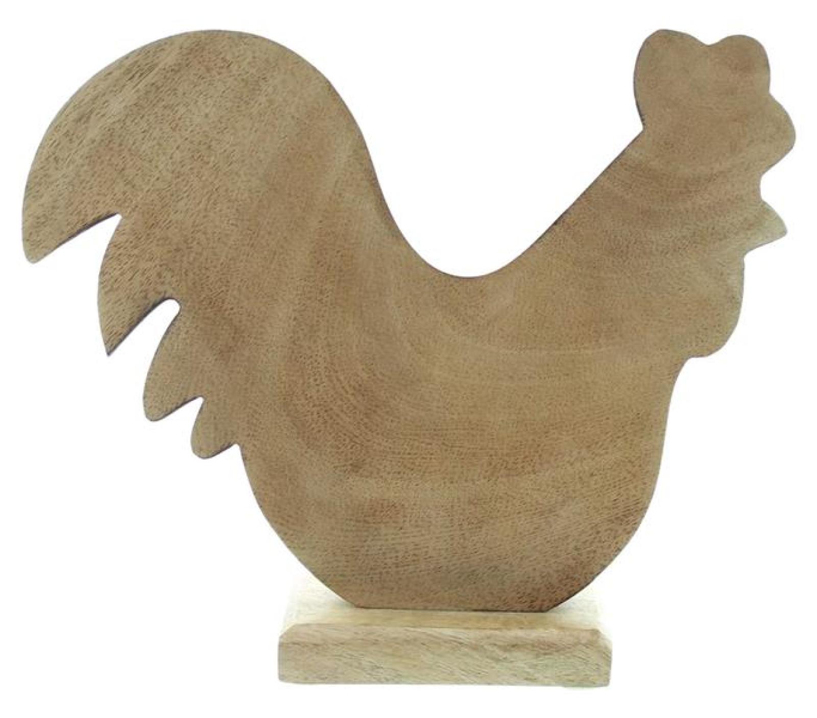 Dekofigur "Huhn" aus Mango Holz & Porzallan, weiß, 19 cm hoch, Osterdeko, Dekohuhn