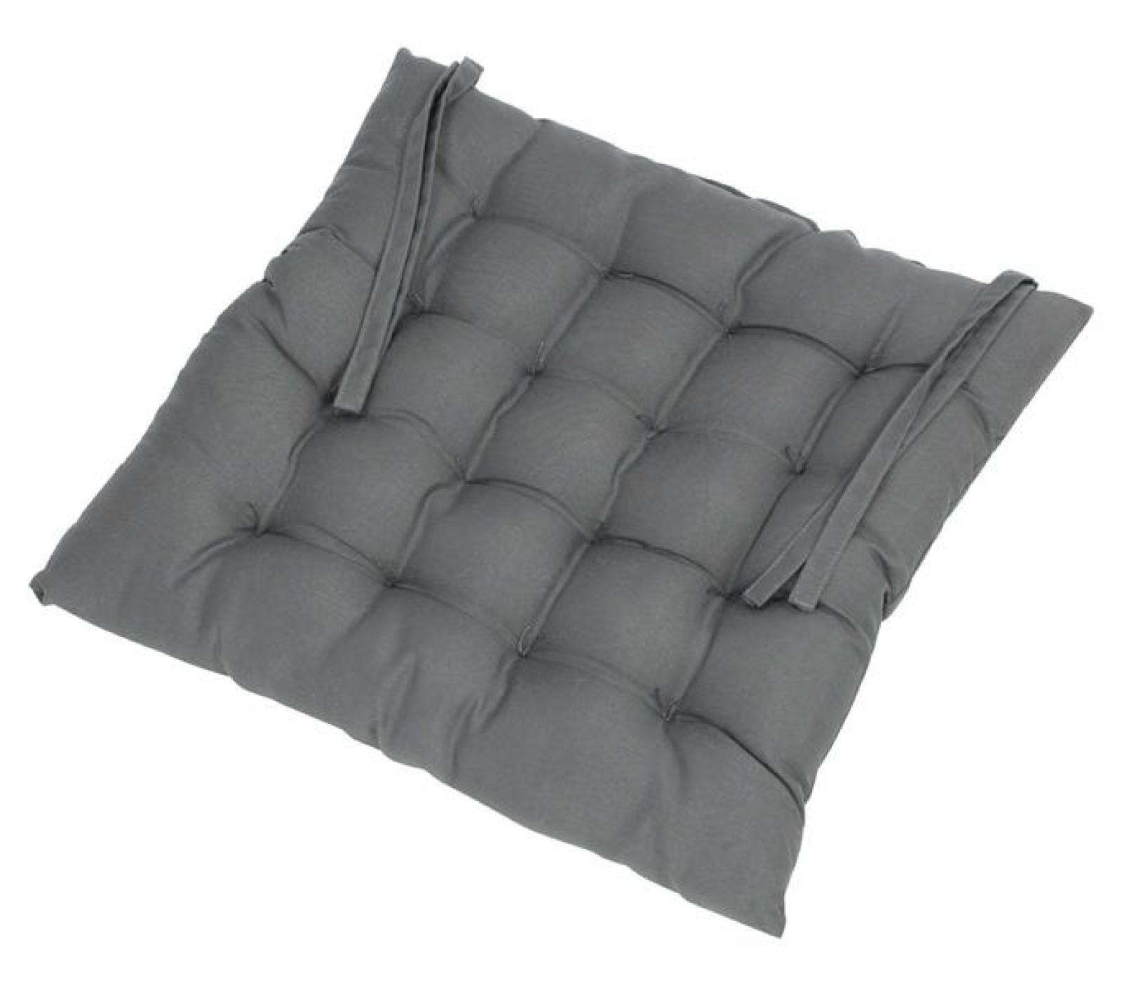 4x Sitzkissen "Grey" in grau, 40x40 cm, Stuhlkissen, Sitzpolster