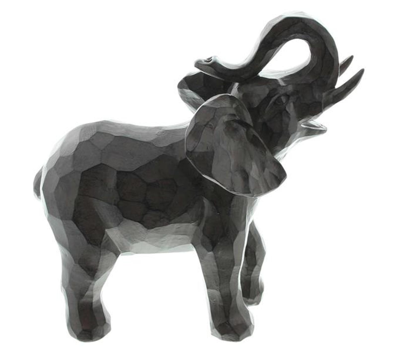 Dekofigur "Elefant" aus Polyresin, braun, 24 cm hoch, Tierfigur, Skulptur, Afrika Deko