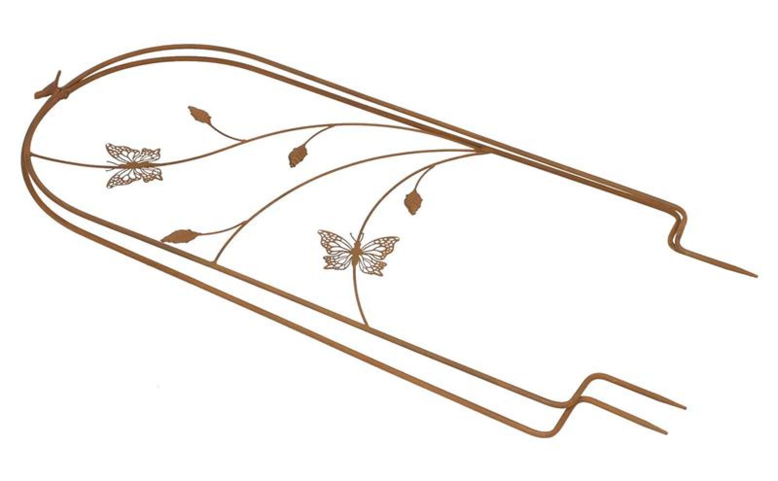 Rankhilfe "Schmetterling" aus Metall in Rost Optik, 104 cm hoch, Rankgerüst, Gartenstecker