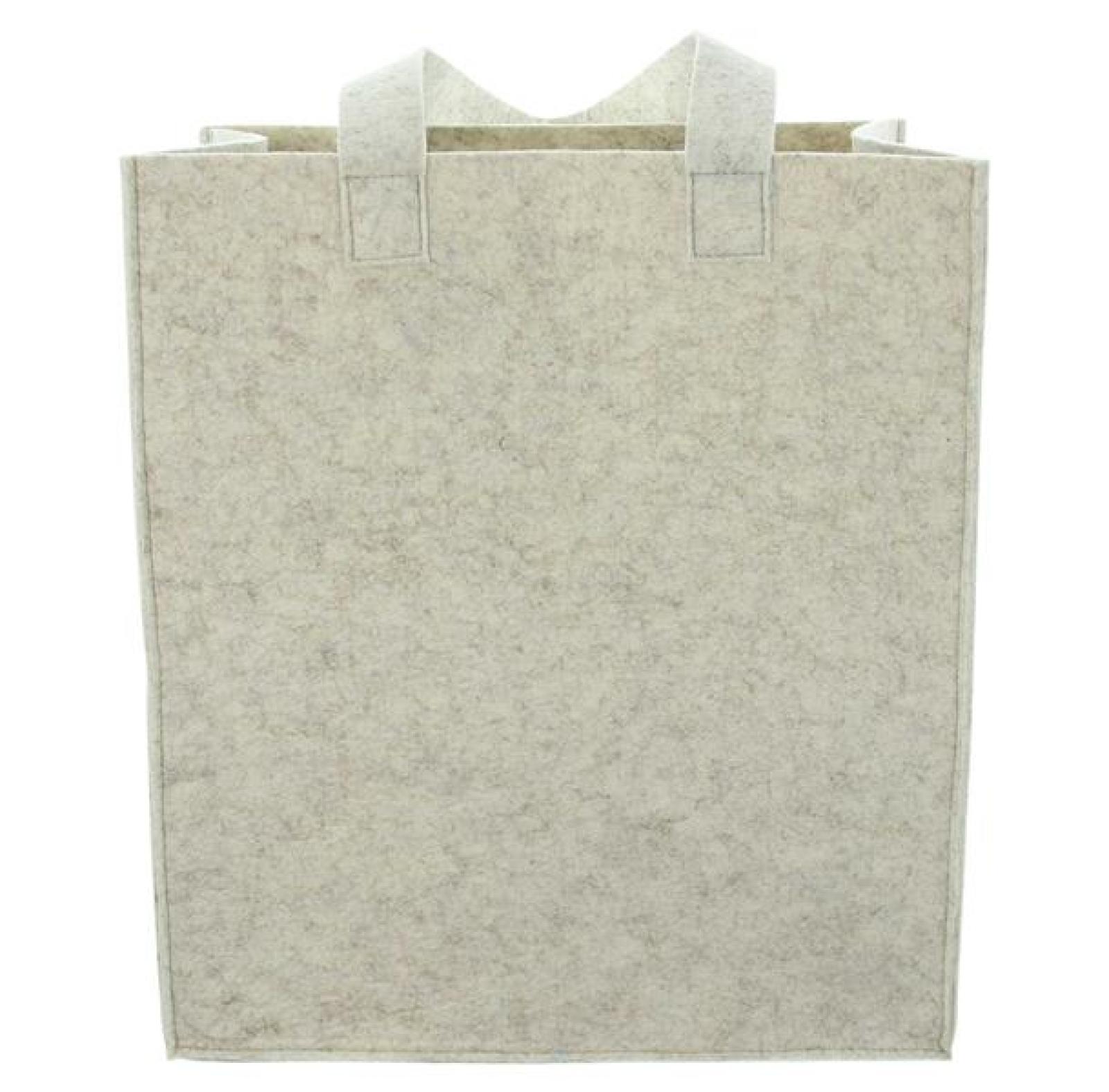 Filztasche "Blätter" aus recyceltem Filz, beige, große Einkaufstasche, Shopper, Tasche, Tragetasche