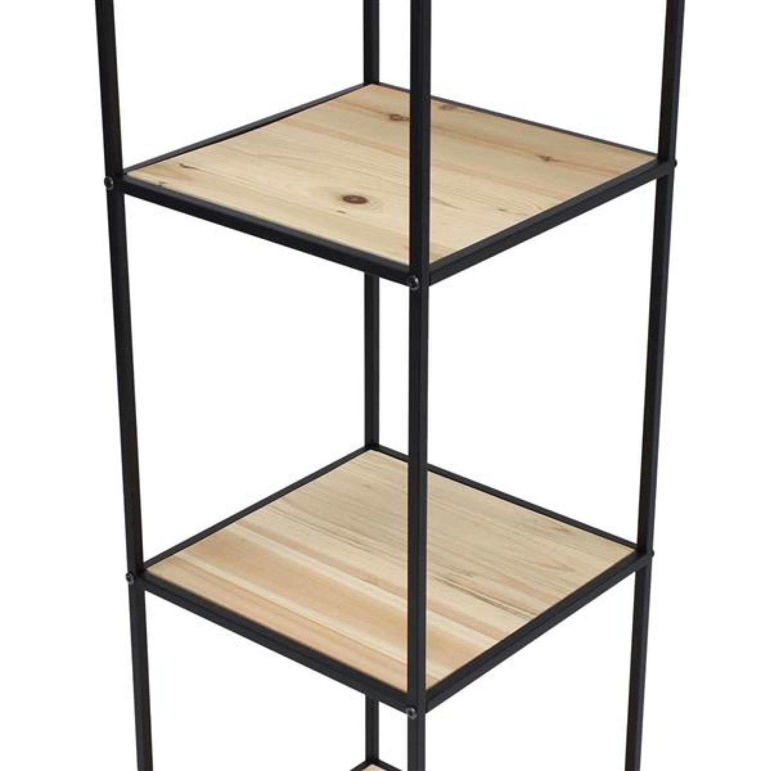Regal "Modern Living" aus Holz & Metall, matt schwarz, 116 cm hoch, 4 Böden, Wohnzimmerregal, Bücherregal