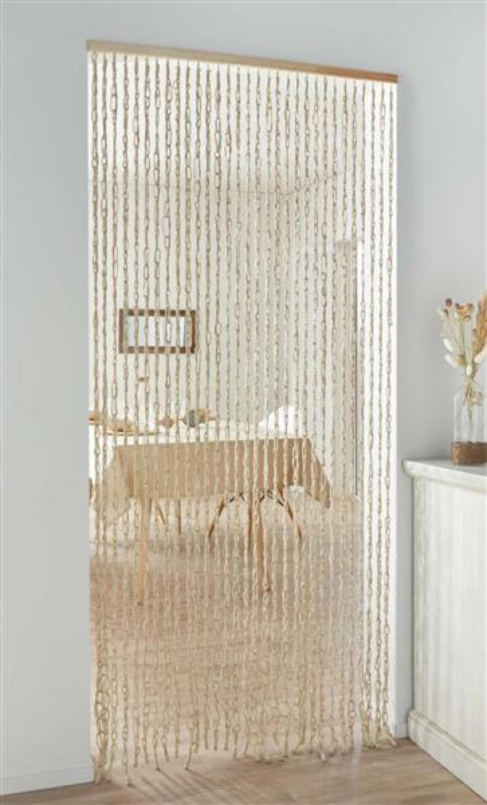 Türvorhang "Cotton" aus Baumwolle, 90x200 cm, Balkontür Insektenschutz Vorhang, Fliegenvorhang, Fadenvorhang