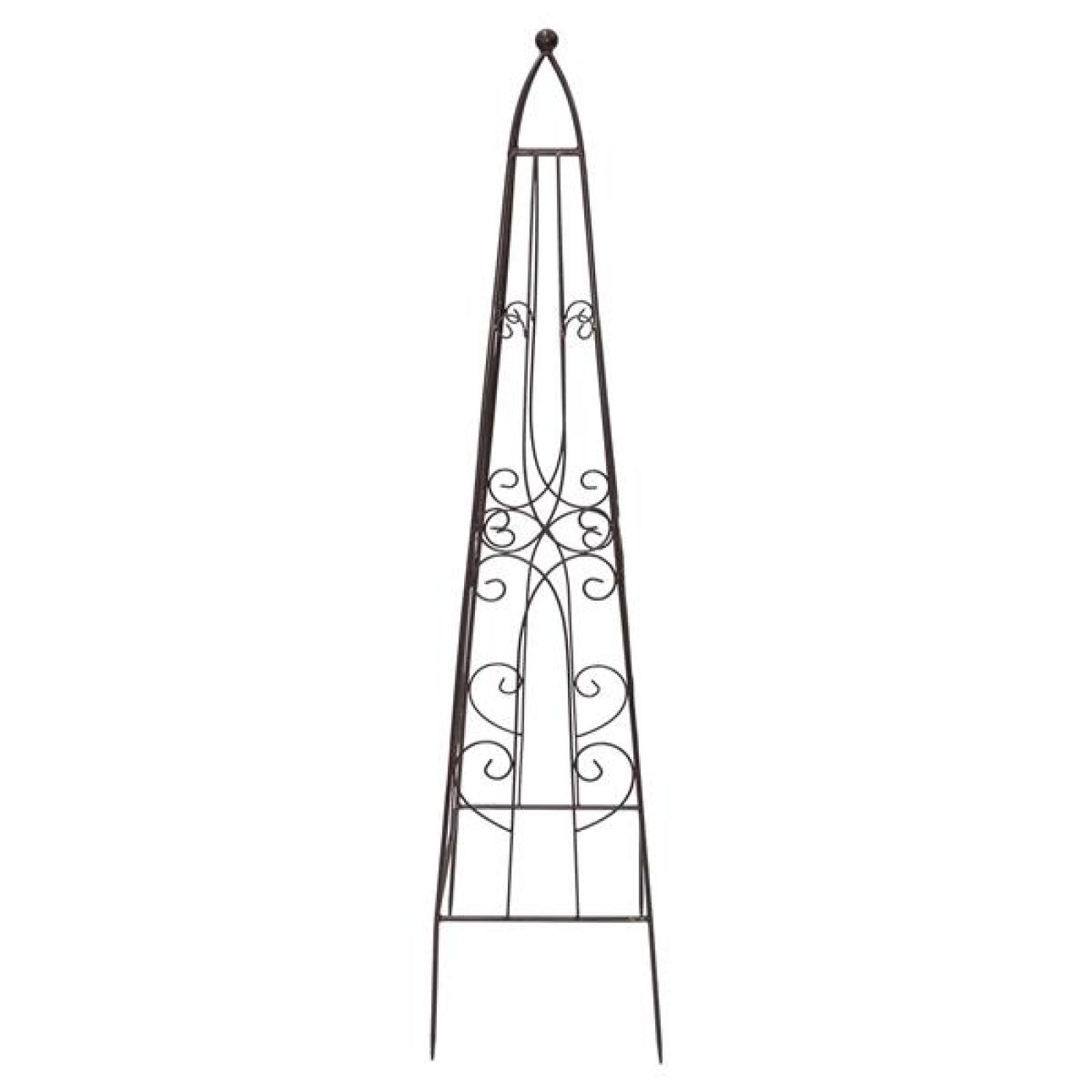 Rankturm "Romance" aus Metall, dunkelbraun in Antik Optik, 115 cm hoch, Rankhilfe, Rankgerüst, Rankgitter
