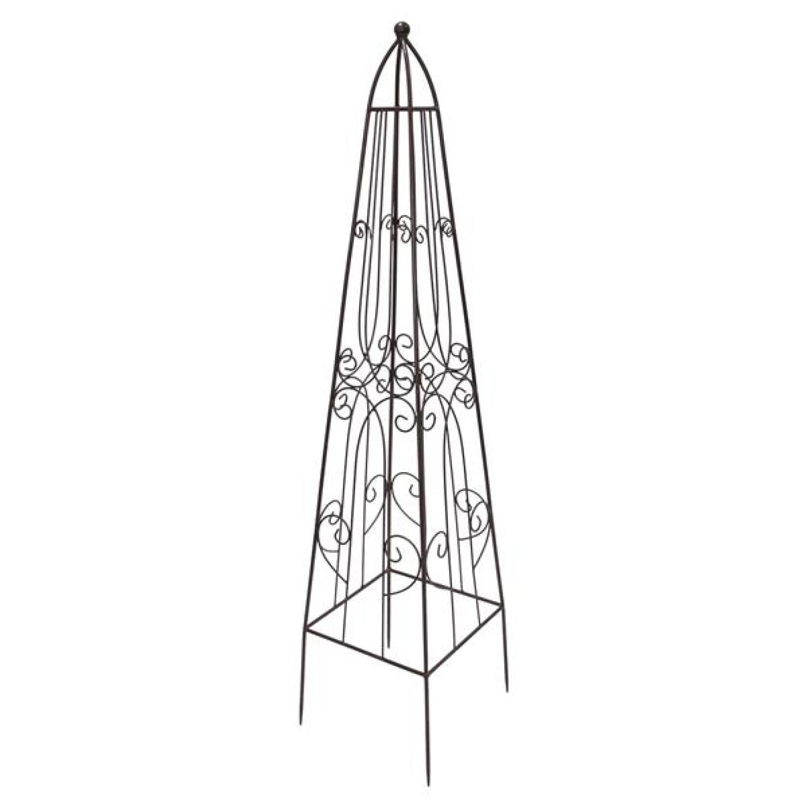 Rankturm "Romance" aus Metall, dunkelbraun in Antik Optik, 115 cm hoch, Rankhilfe, Rankgerüst, Rankgitter
