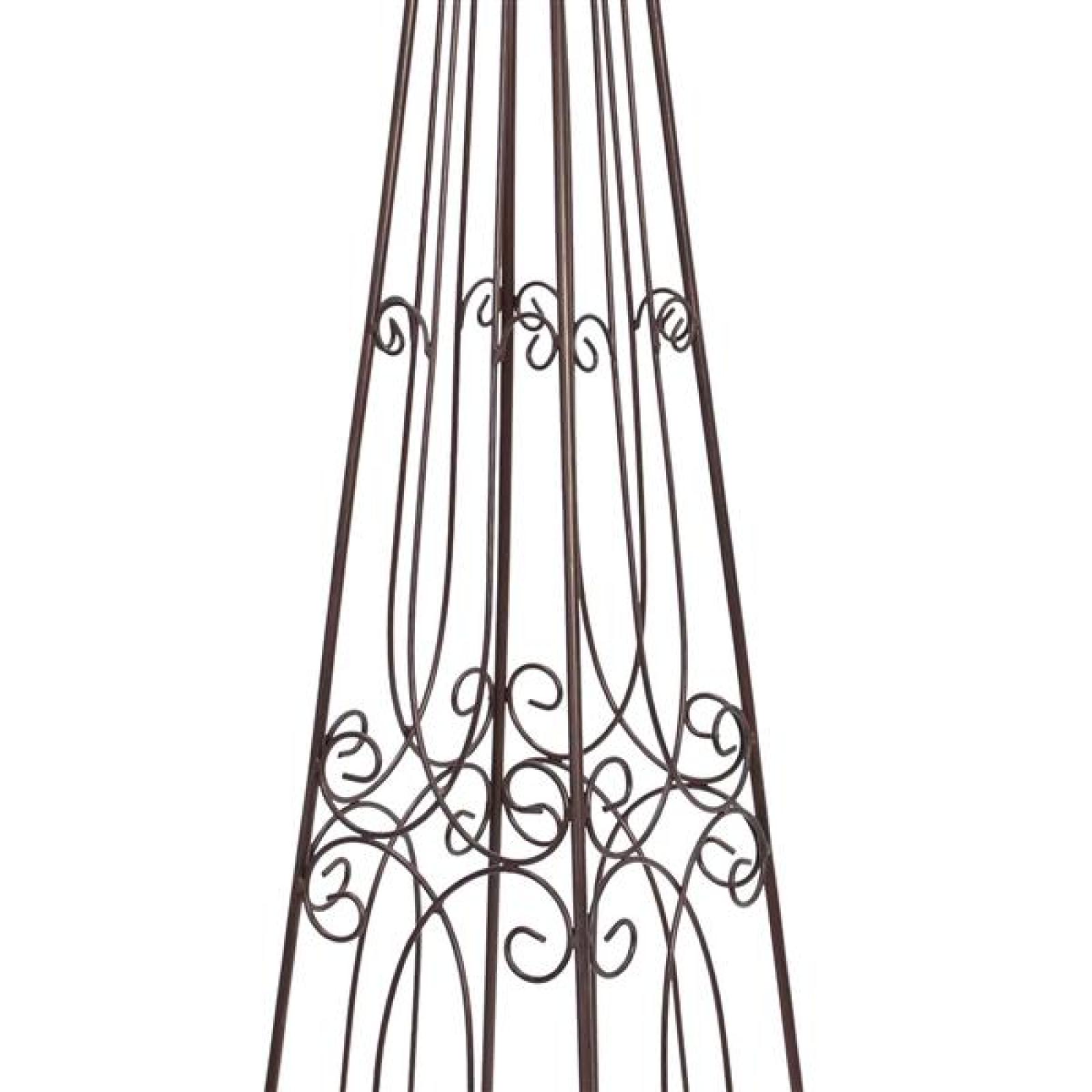 Rankturm "Romance" aus Metall, dunkelbraun in Antik Optik, 115 cm hoch, Rankhilfe, Rankgerüst, Rankgitter