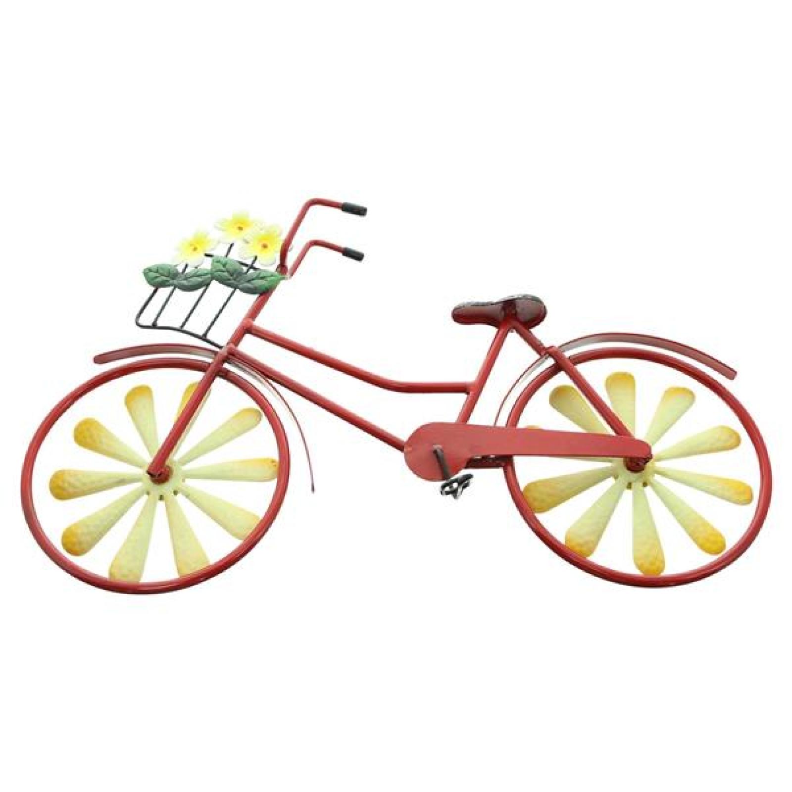 Gartenstecker "Fahrrad" aus Metall, bunt, fluoreszierend, 42 x 117 cm hoch, Dekostecker groß, Gartendeko für Außen