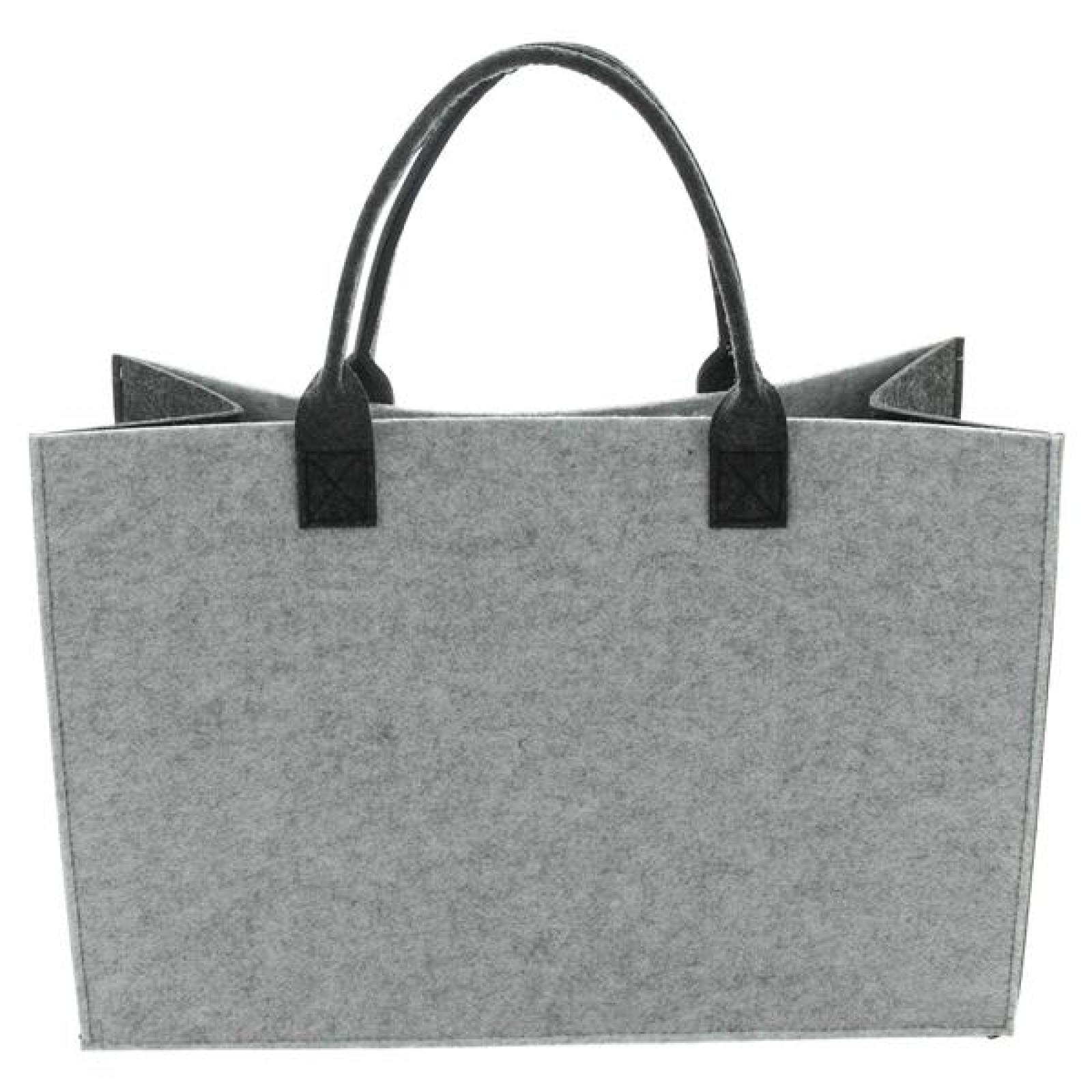 Shopper "Lieblingstasche" aus Filz, grau, recyceltes PET, Einkaufstasche groß, Damen Filztasche, Tragetasche