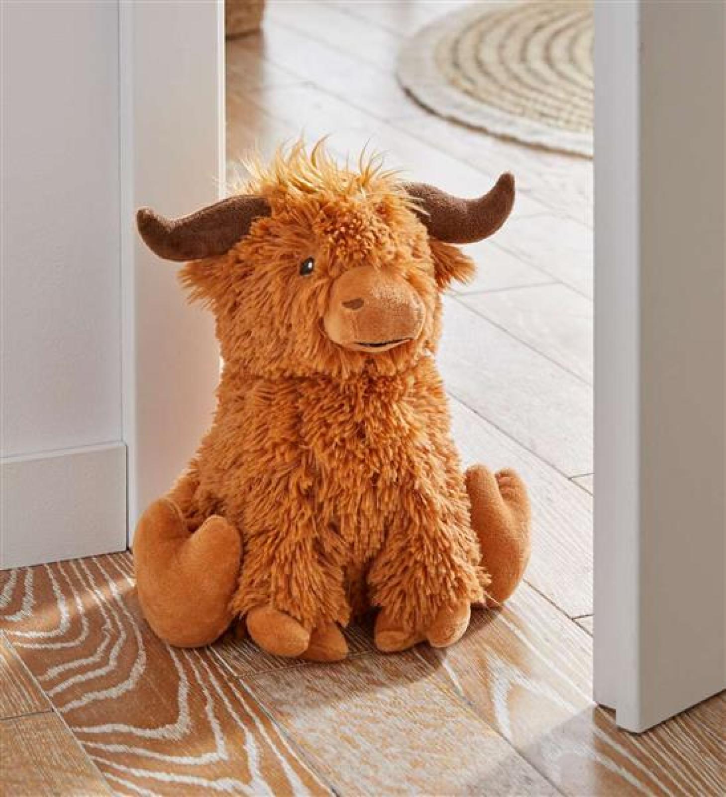 Türstopper "Stier" aus Stoff, schwer, mit Sand gefüllt, Türpuffer für Boden, Türfeststeller Tier, Fensterstopper
