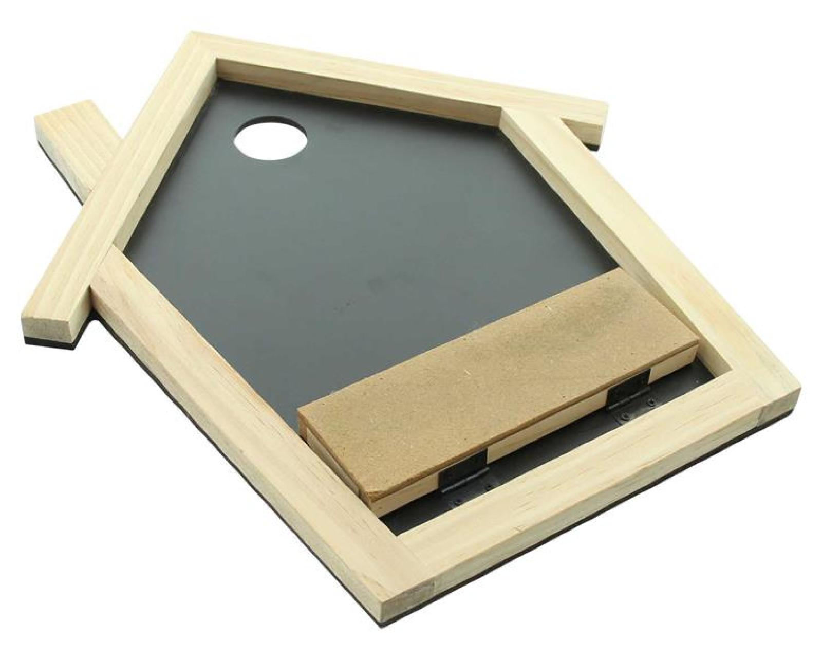 Tafel "Haus" mit Holzrahmen, 35x40 cm, Kreidetafel klein zum Aufhängen, Maltafel, Blackboard