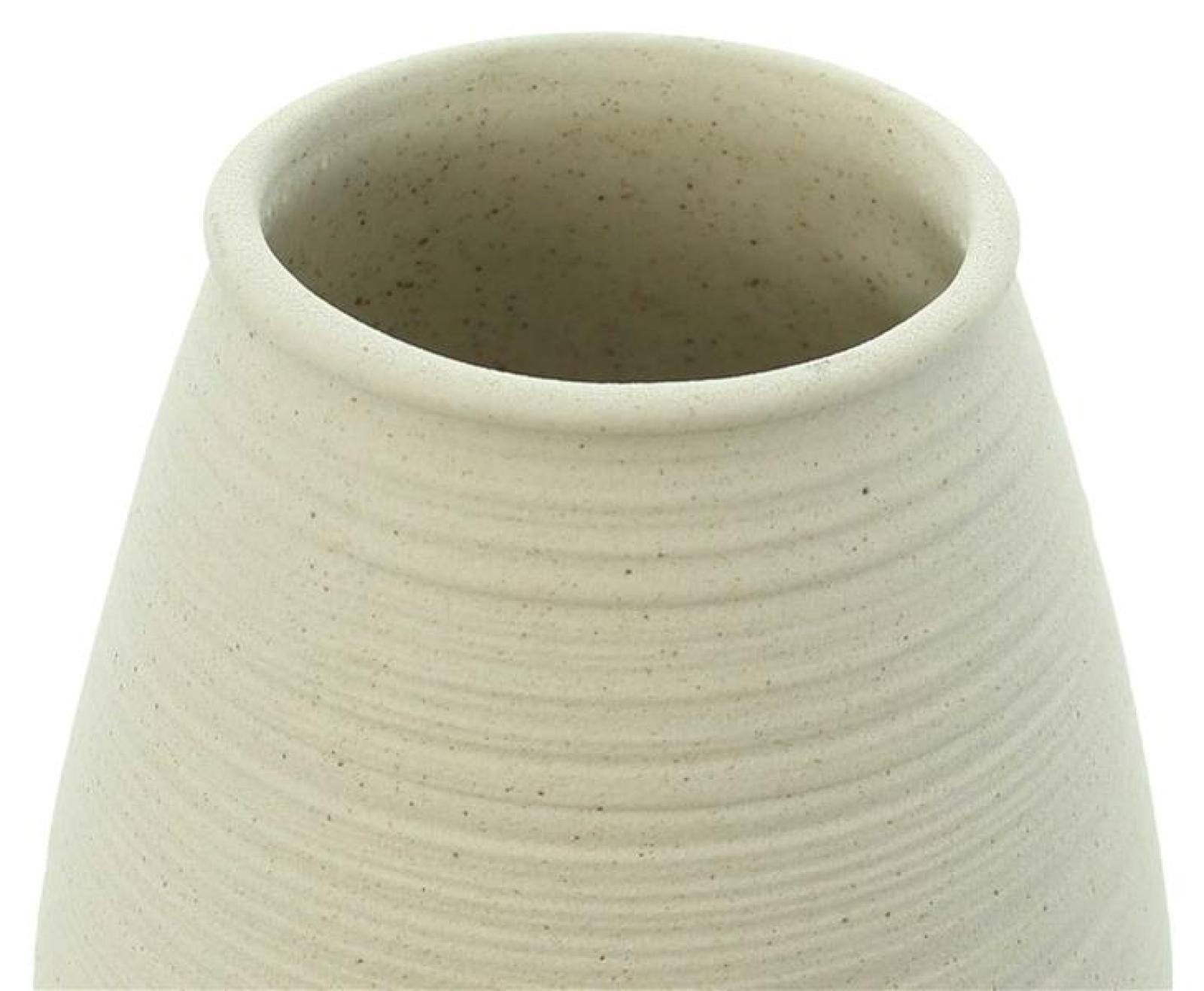 Dekovase "Ecru" aus Porzellan, beige matt, Blumenvase mit Rillenstruktur, Tischvase, dekorative Vase für Wohnzimmer, Küche, Büro