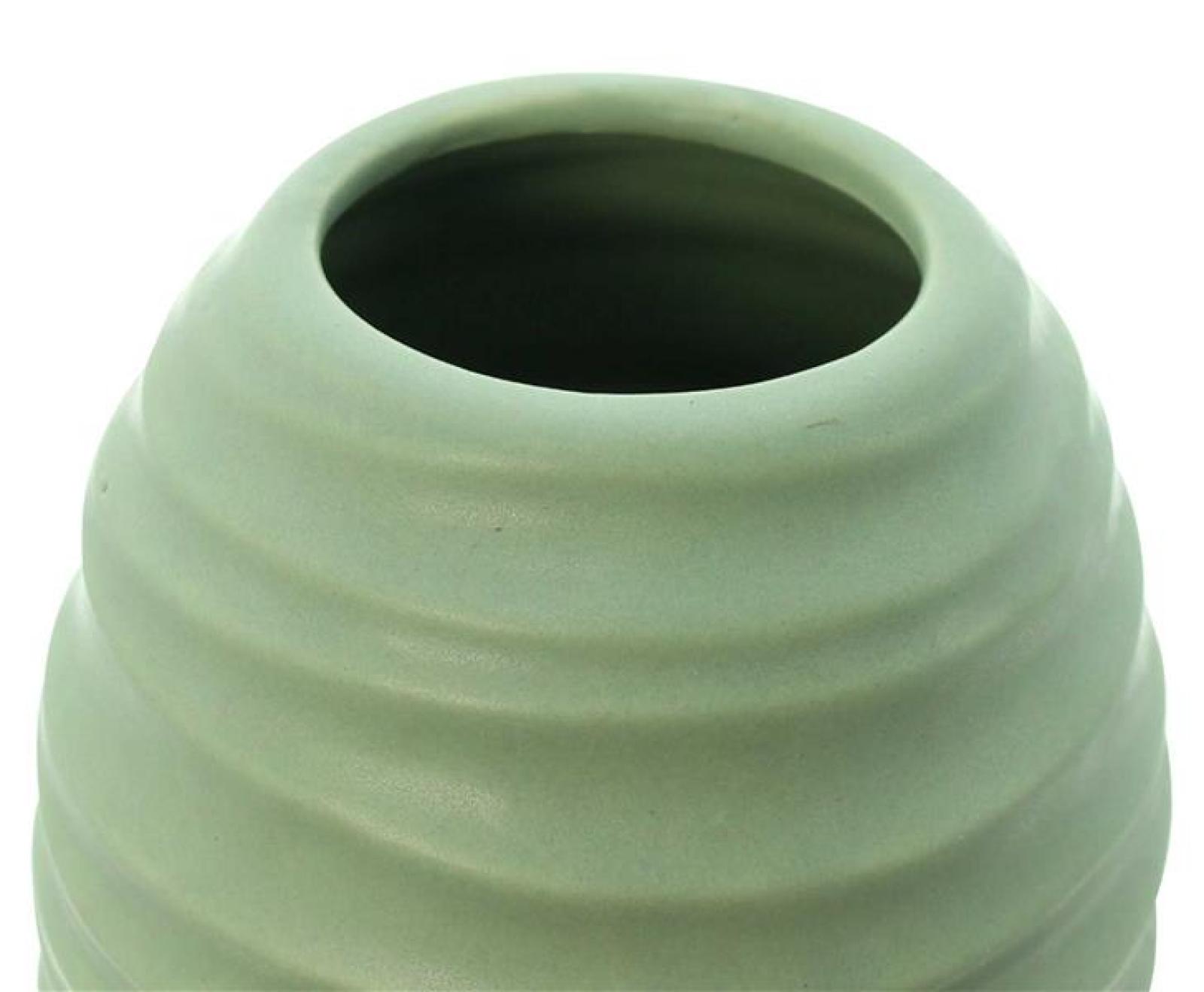 Dekovase "Salbeigrün" aus Porzellan in grün, 21 cm hoch, Blumenvase modern, Tulpenvase, Deko Vase