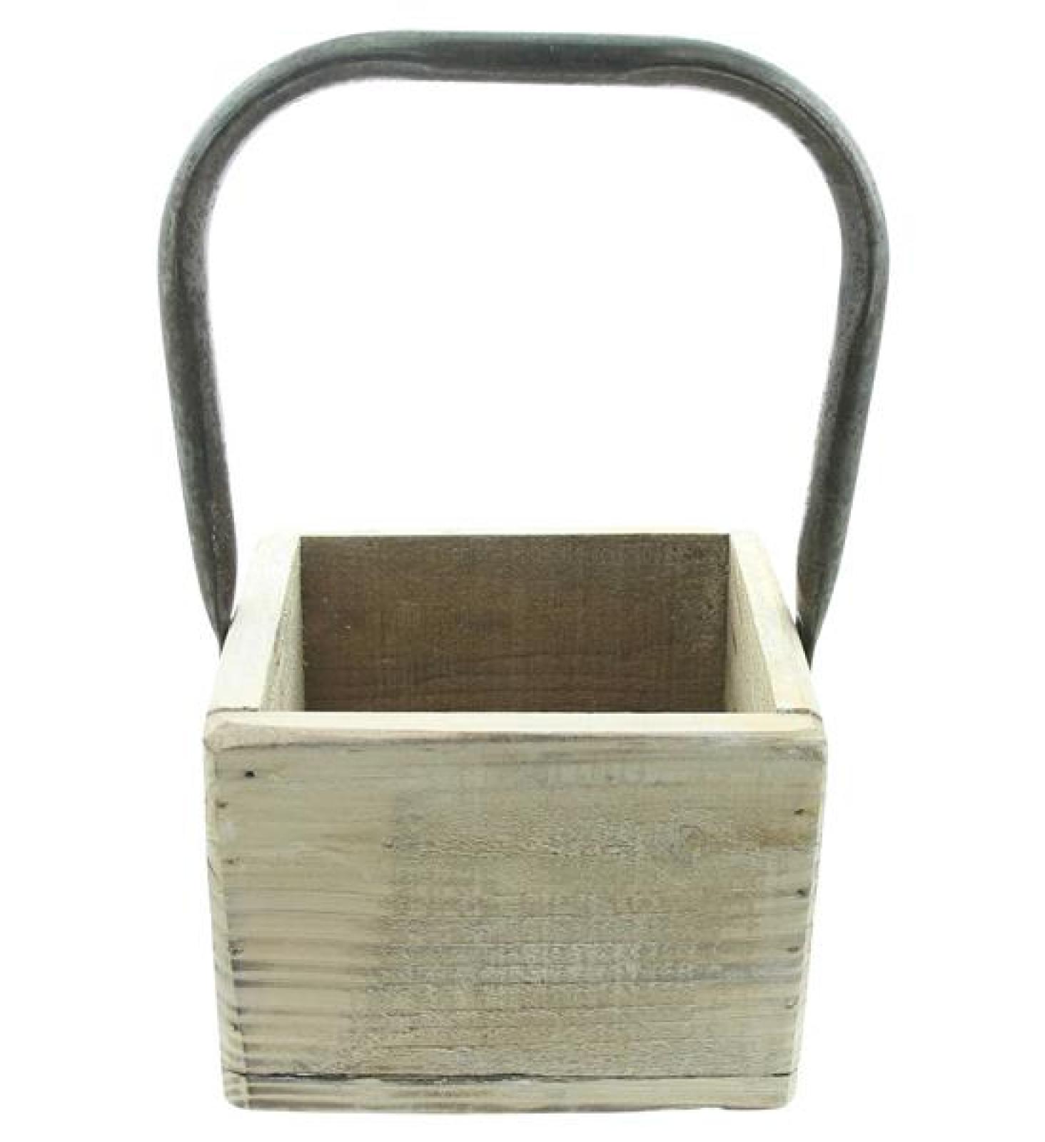 Dekokiste "Rustikal" aus Holz, weiß gekalkt, Aufbewahrungskiste, Holzkiste klein, Vintage Holzbox natur, Kiste quadratisch, Aufbewahrungsbox