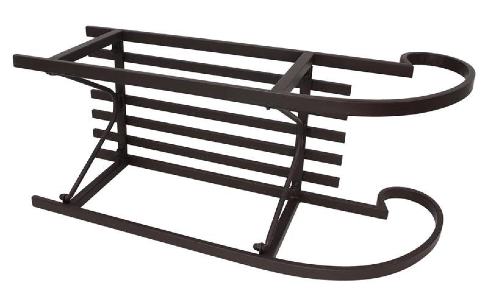 Großer Schlitten "Klassik" aus Metall, braun, 80 cm lang, Dekoschlitten Retro Design, Outdoor Weihnachtsdeko, Winterdeko, Gartendeko für Draußen