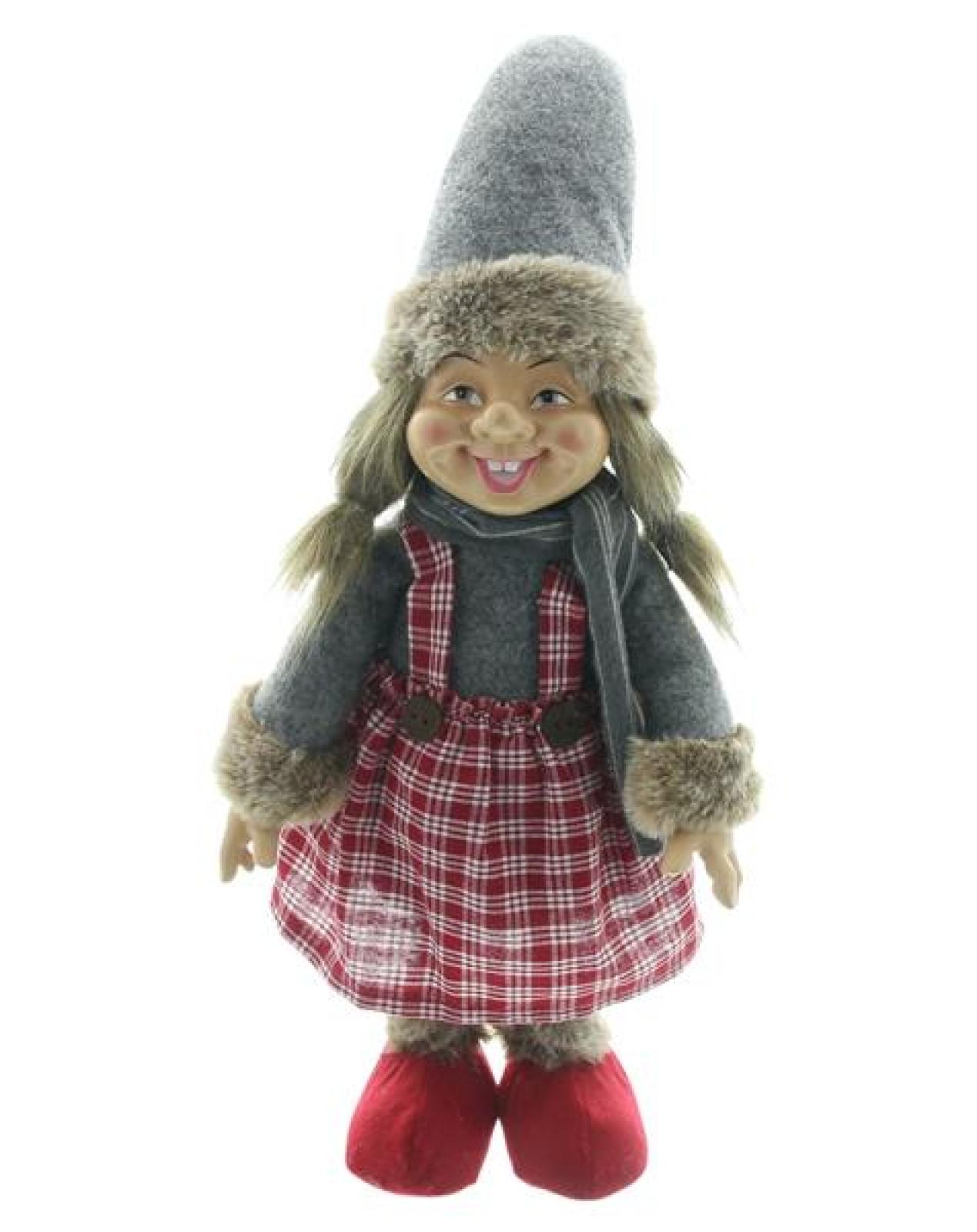 Wichtelmädchen "Ronja" Wichtel 45 cm hoch, bewegliche Arme, Winterdeko, Dekowichtel aus Textil, Weihnachtswichtel, Weihnachtsdeko