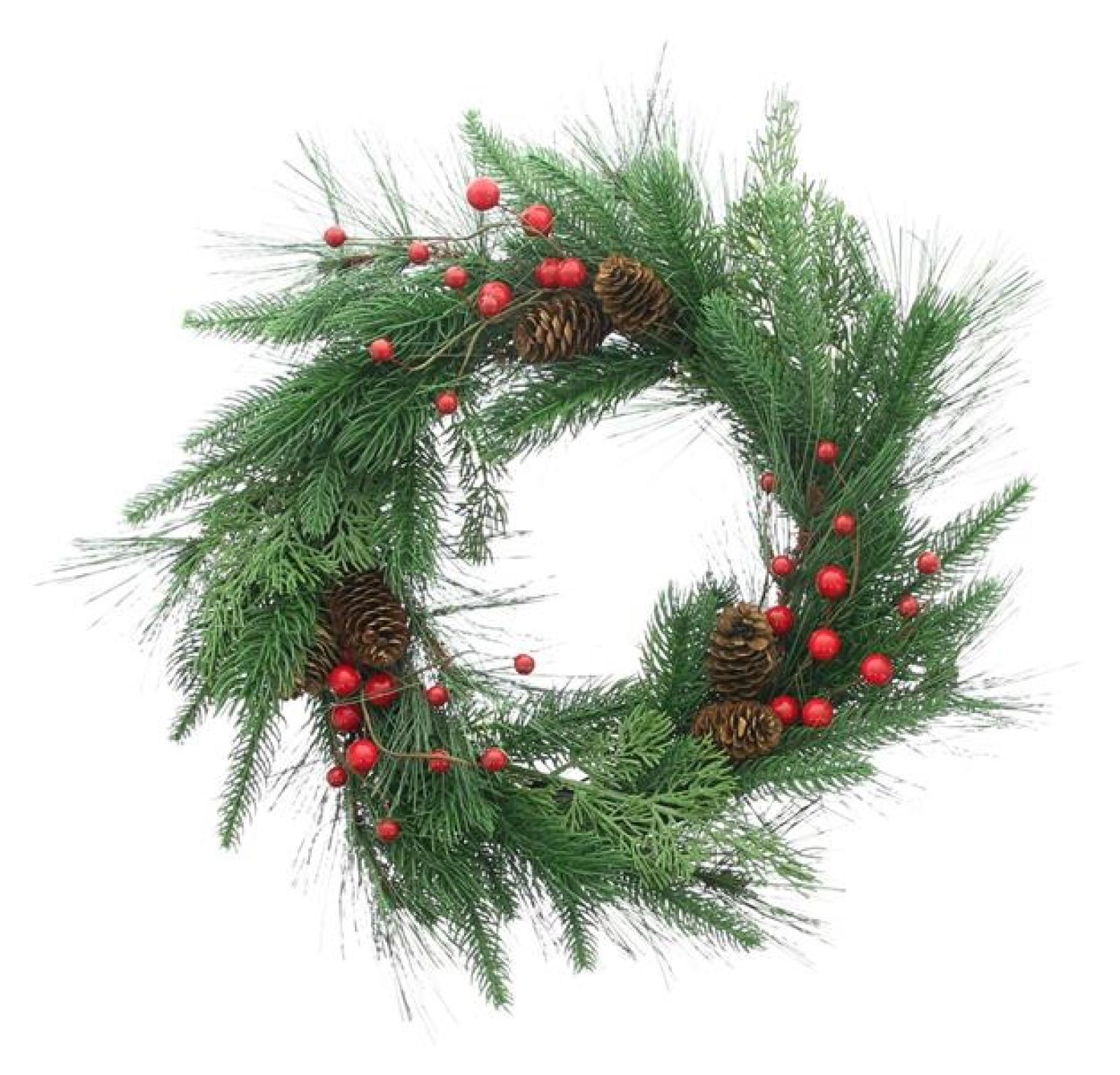 Dekokranz "Beeren & Zapfen" Kranz Ø 40 cm groß, Weihnachtskranz, Tannenkranz, Wandkranz, Türkranz, Weihnachtsdeko