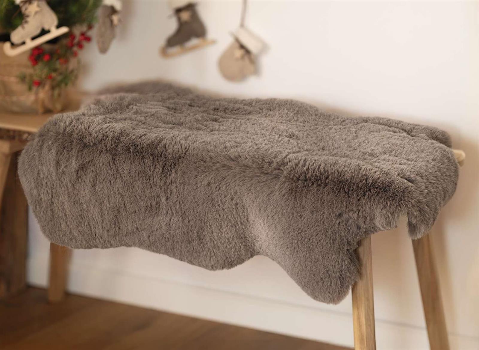 Kunstfell "Taupe" 90x60 cm, grau-braun, Dekofell, Teppich, Stuhlauflage