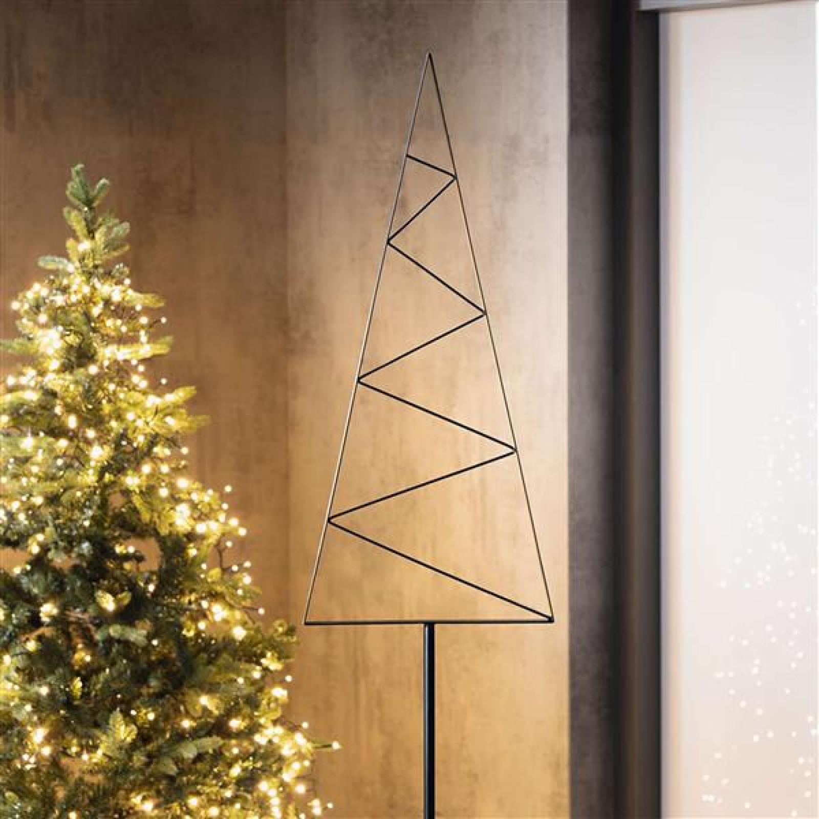 großer Gartenstecker "Tanne" aus Metall, schwarz, 180 cm hoch, Outdoor Weihnachtsbaum Alternative, Dekostecker, Gartendeko für Weihnachten
