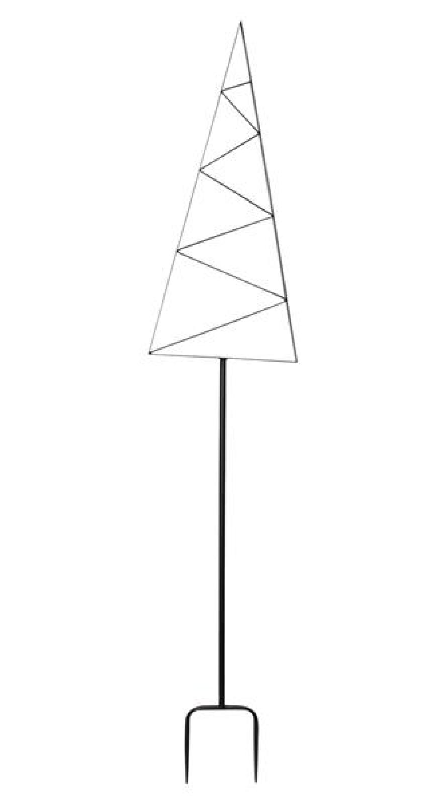 großer Gartenstecker "Tanne" aus Metall, schwarz, 180 cm hoch, Outdoor Weihnachtsbaum Alternative, Dekostecker, Gartendeko für Weihnachten