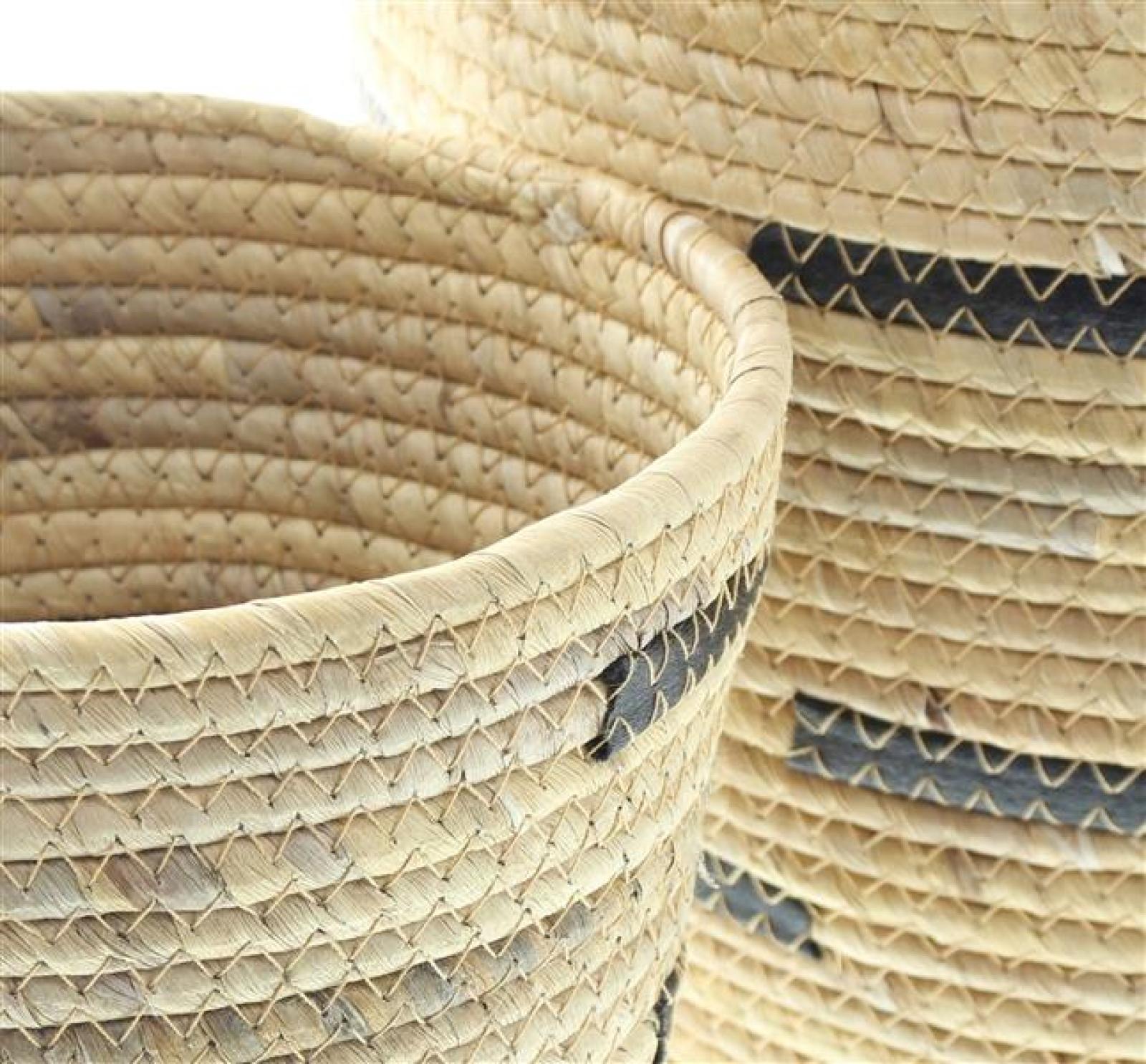 3x Aufbewahrungskorb "Adria" Korbset aus Wasserhyazinthe geflochten, Badkorb, Ordnungskorb, Korb, Aufbewahrung, Körbchen