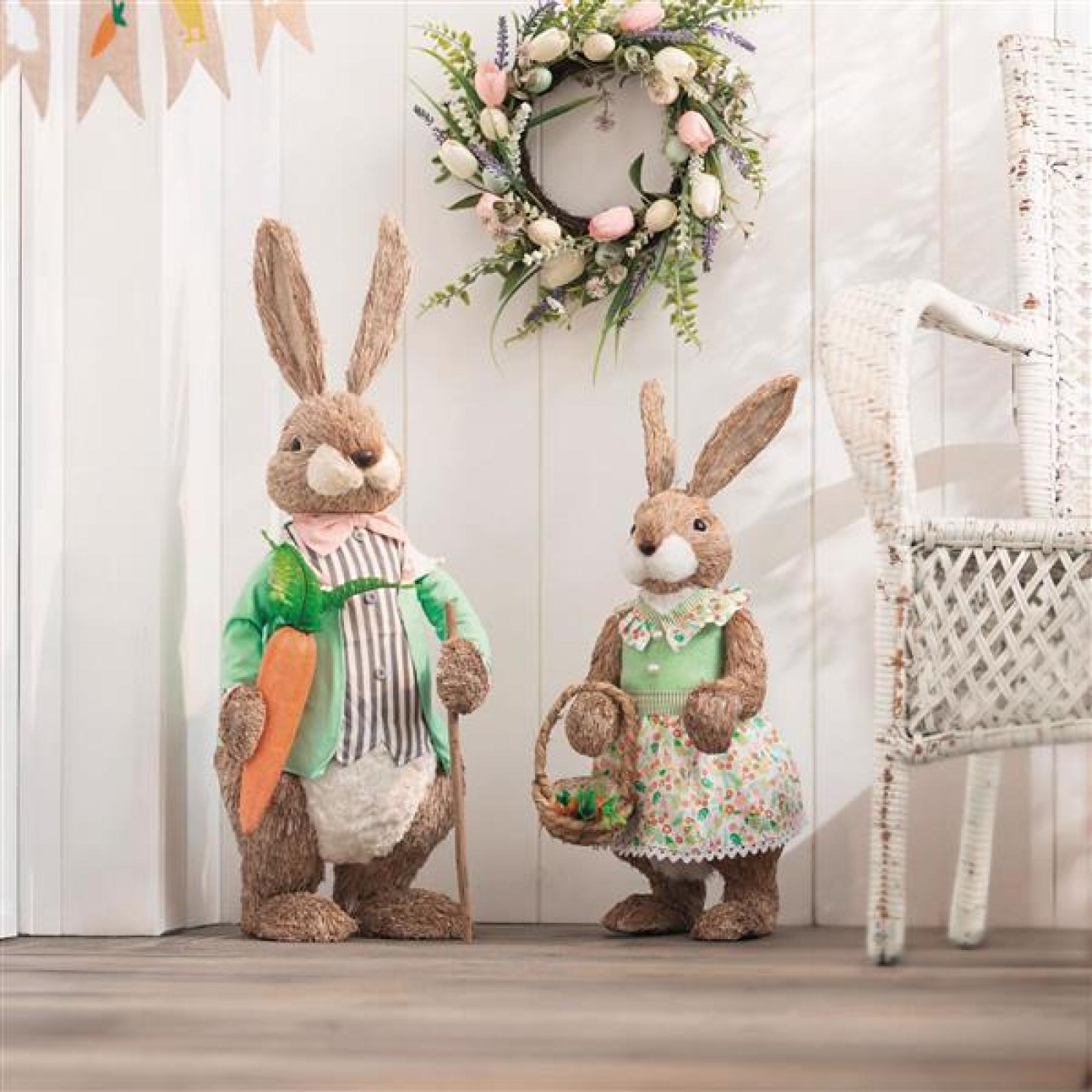 große Dekofigur "Frau Hase" 60 cm hoch, Osterhase, Osterdeko, Hasendeko