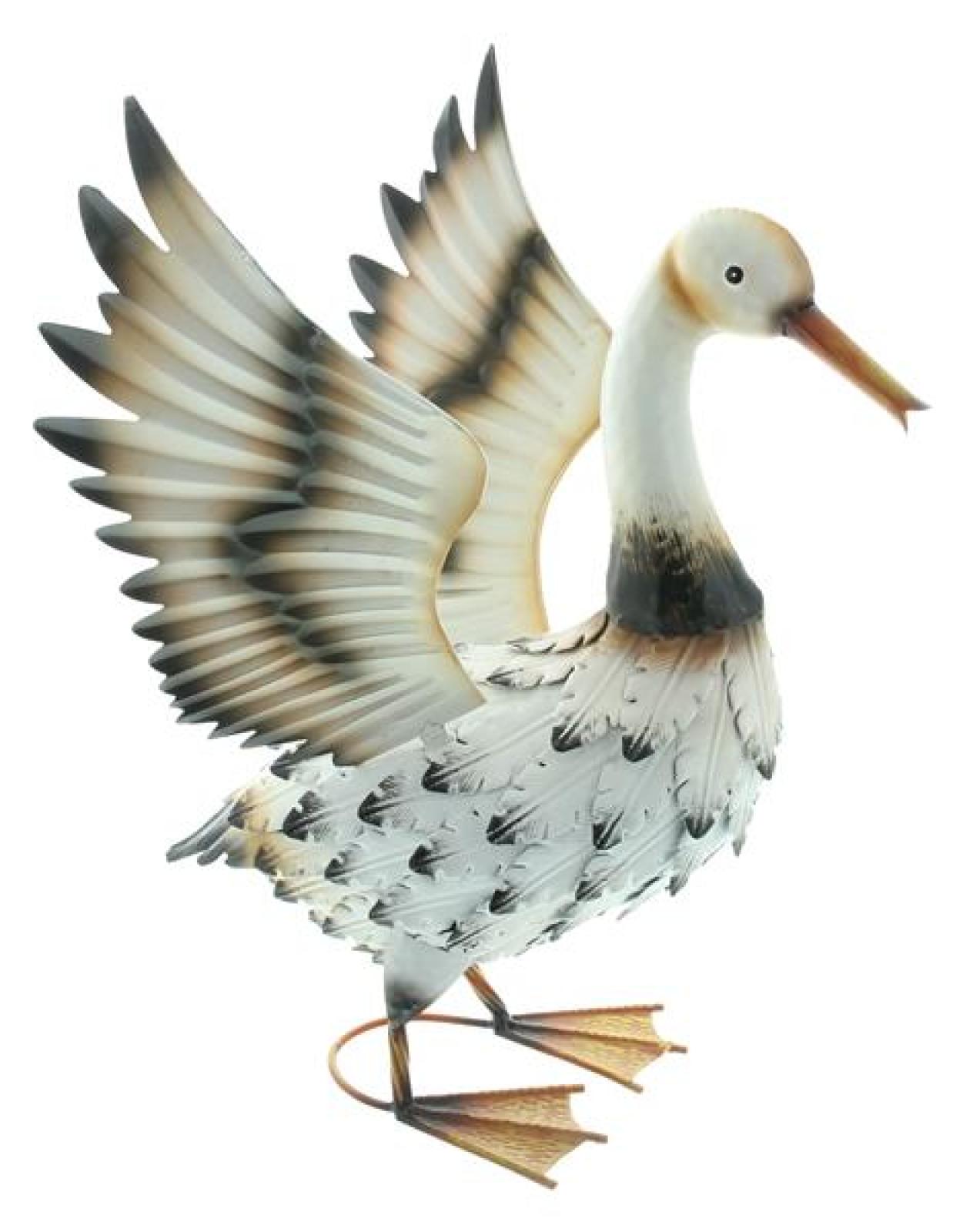 Dekofigur "Gans" aus Metall, 43 cm hoch, Frühlingsdeko, Osterdeko, Gänsedeko groß