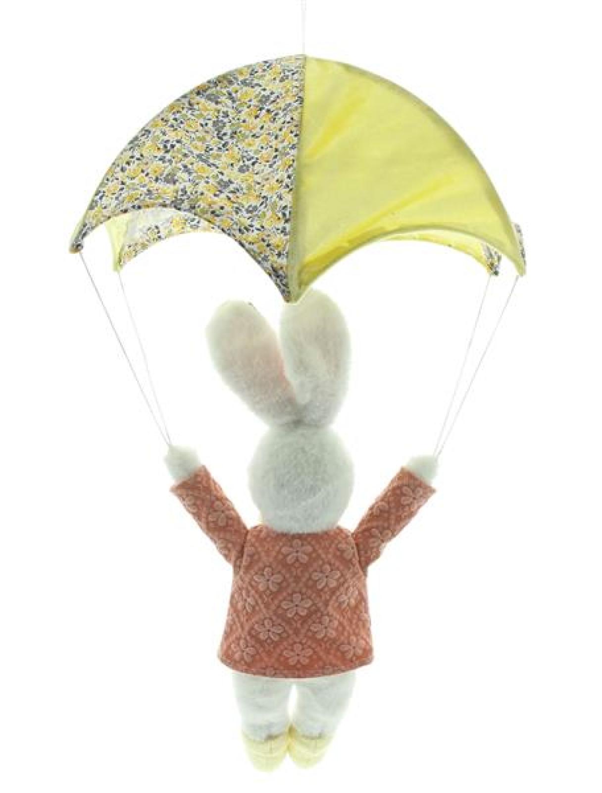 Hase "Fallschirmspringer" Dekofigur für Ostern, 65 cm hoch, Osterhase hängend, Hängedeko, Osterdeko zum Aufhängen