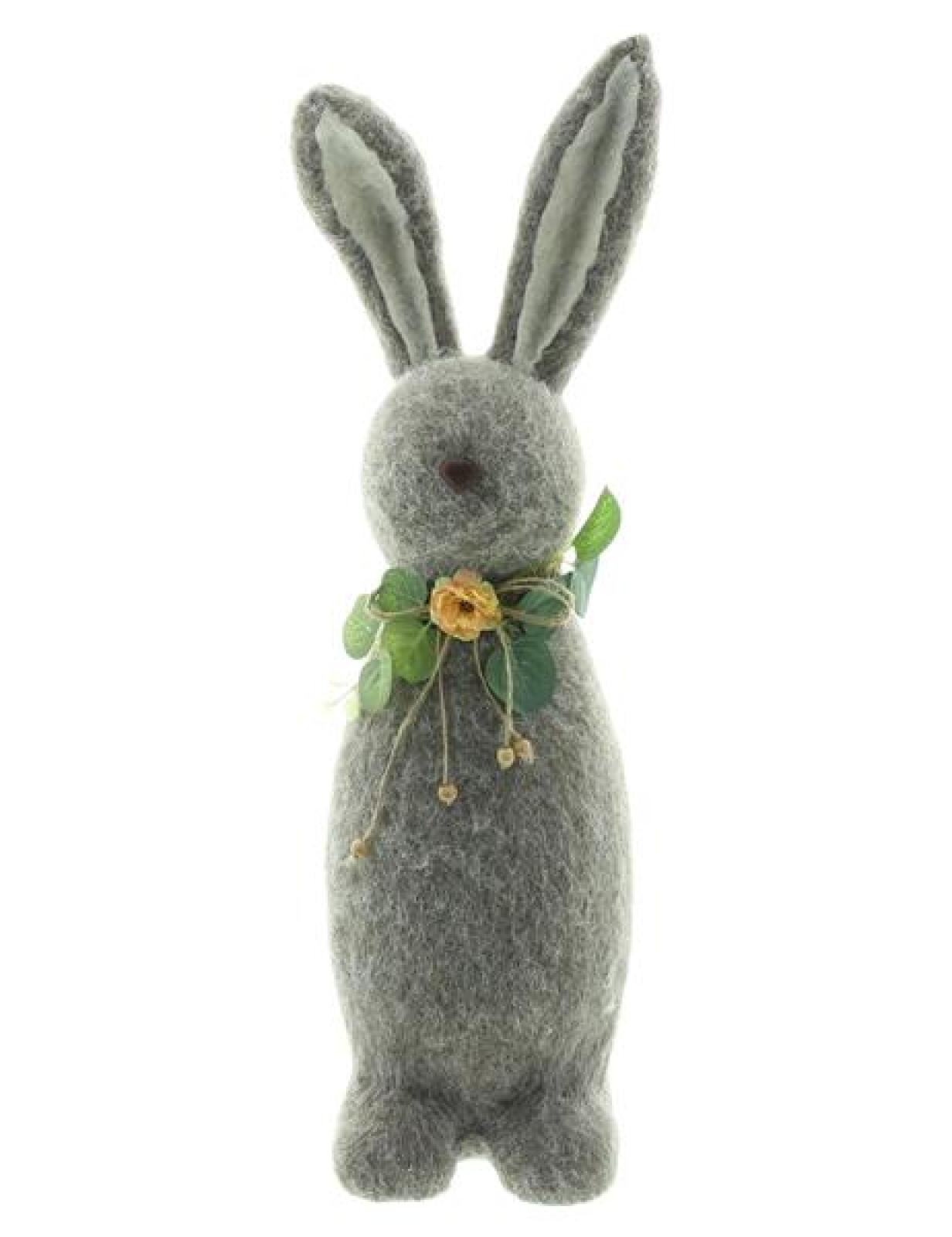 Hasenfigur "Filz" grau, 50 cm groß, Osterhase Deko, Osterdeko Figur, Osterfigur stehend