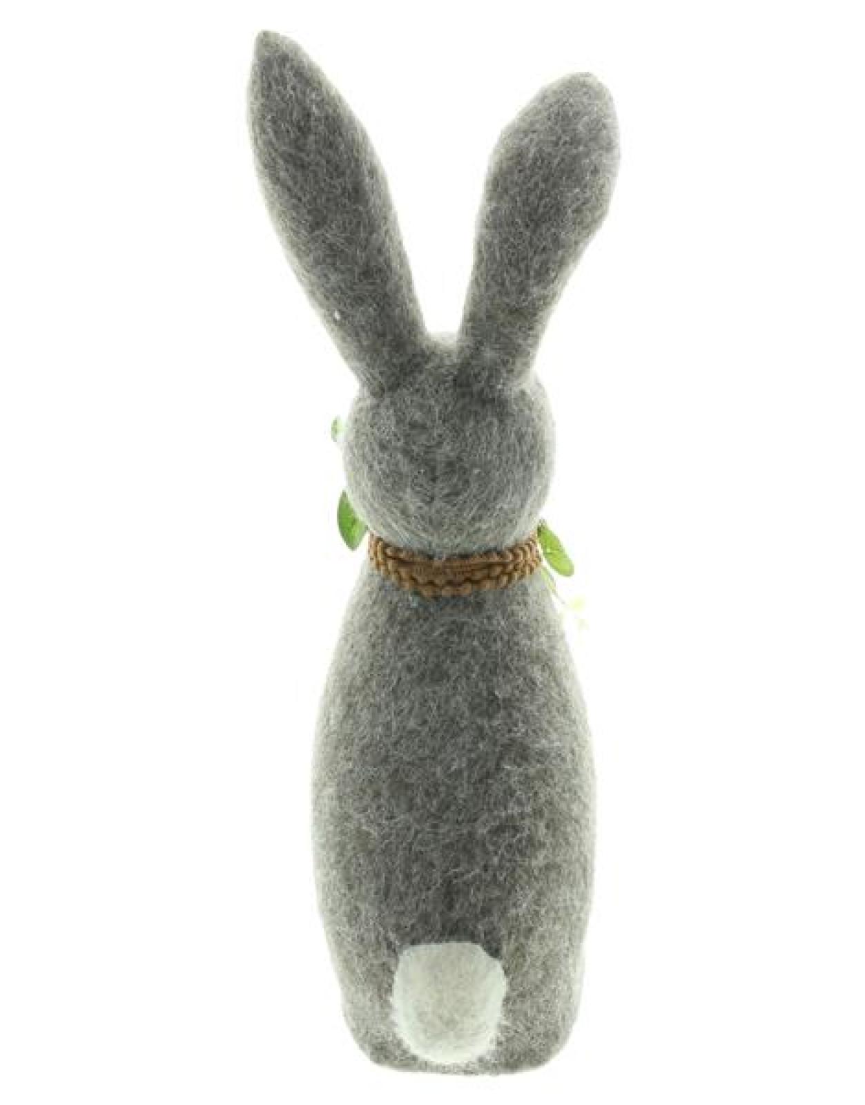Hasenfigur "Filz" grau, 50 cm groß, Osterhase Deko, Osterdeko Figur, Osterfigur stehend