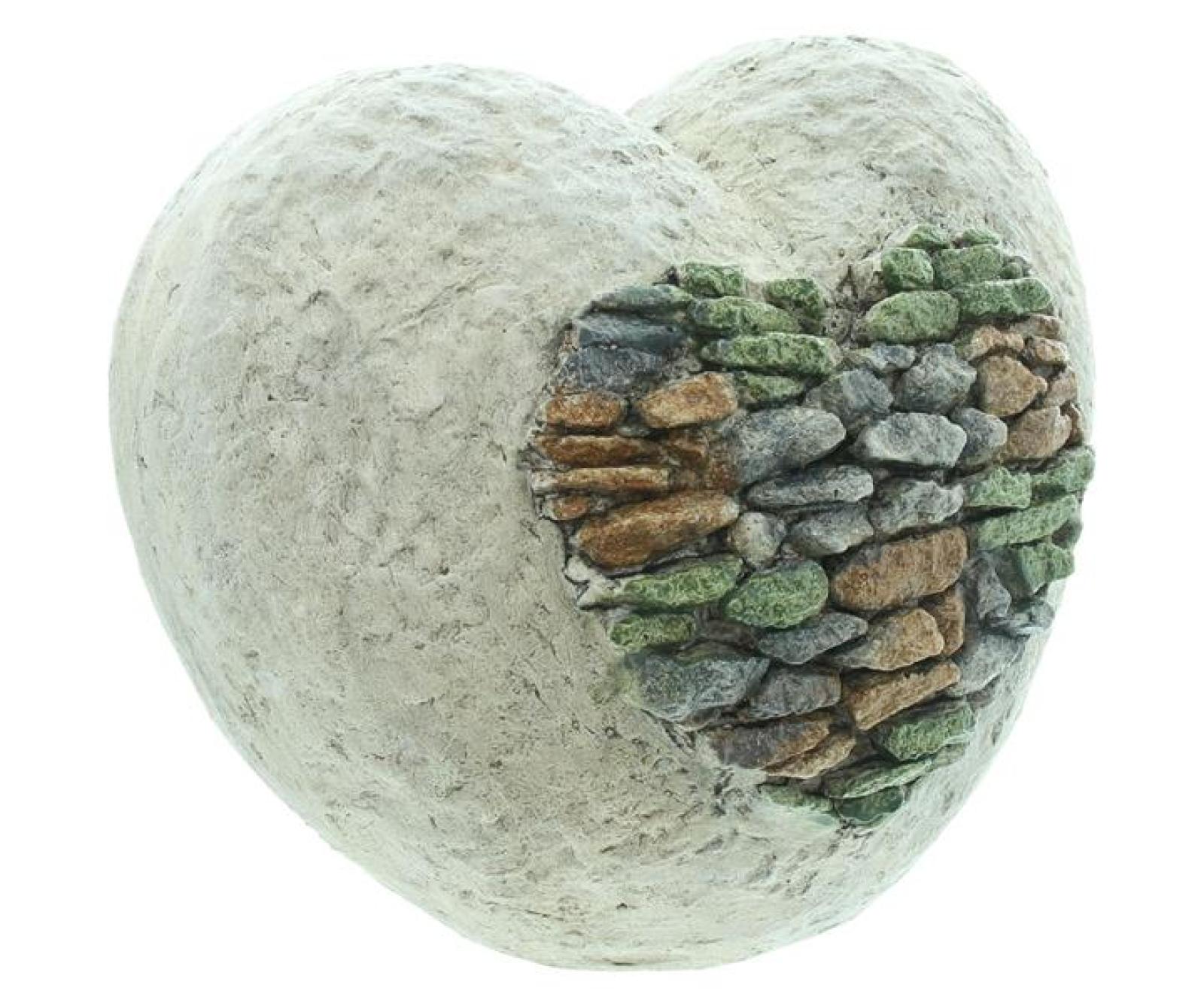 Dekoherz "Mosaiksteine" aus Magnesiumoxid, 23 cm hoch, Herzdeko, Balkon & Gartendeko für Draußen