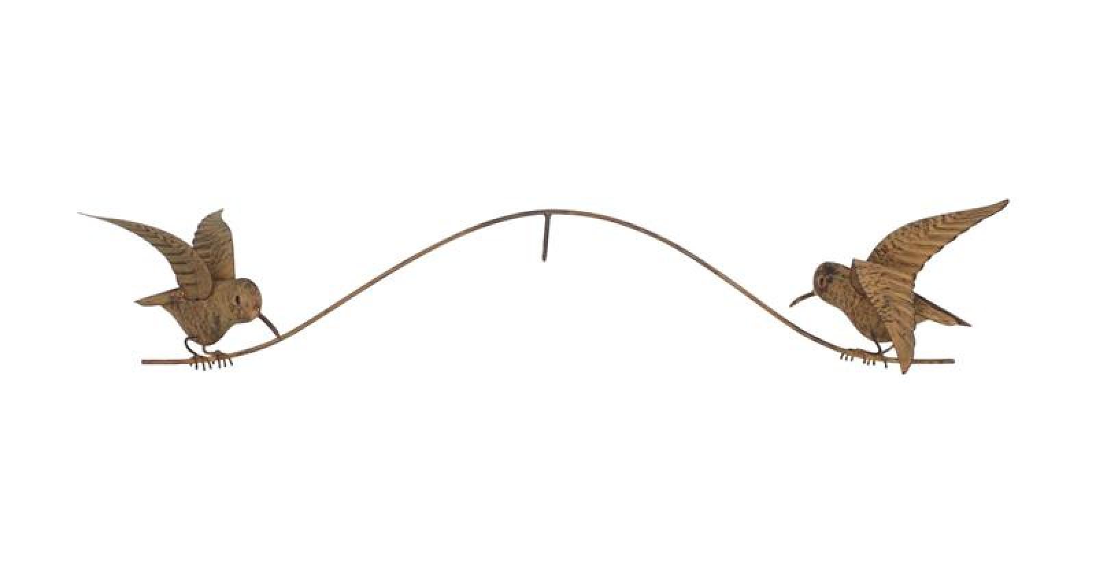 Gartenstecker "Vogelwippe" aus Metall mit Echt Rost Finish, 125 cm hoch, Dekostecker wetterfest, Outdoor Gartendeko für Draußen
