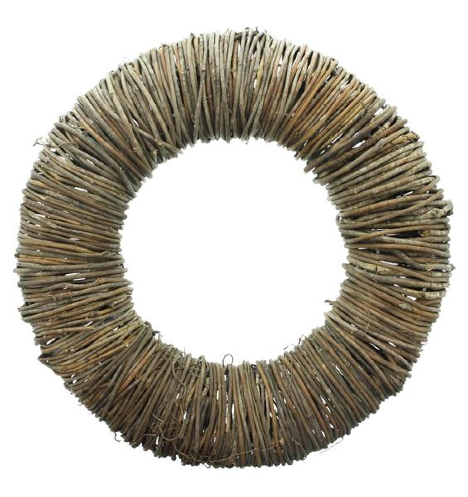 Kranz "Natur" aus Rattan, Ø 36 cm, Naturkranz für Drinnen & Draußen, Wandkranz, Türkranz, Tischkranz