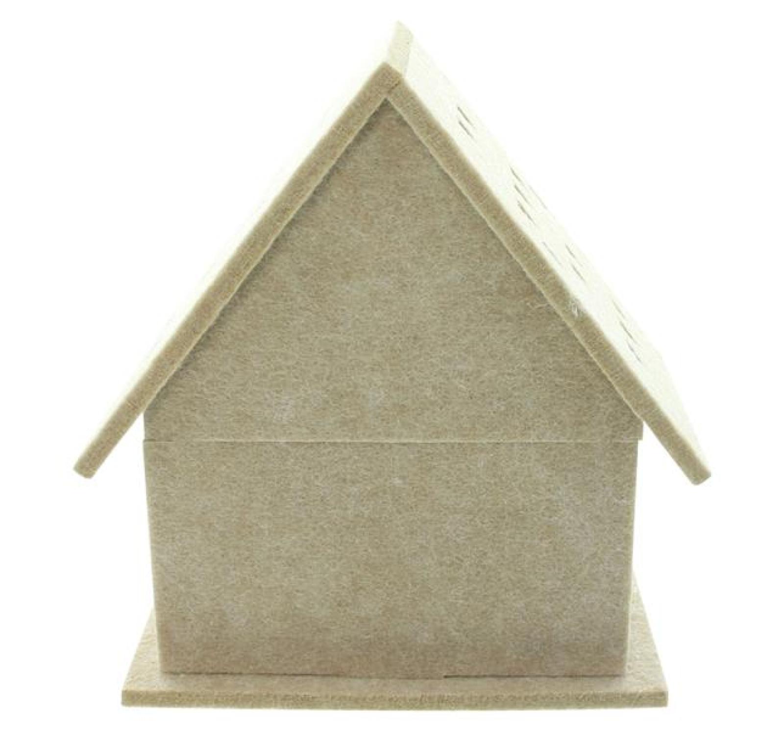 Dekofigur "Haus" aus Filz, beige, 24 cm hoch, Filzhaus, Dekohaus, Frühlingsdeko, Deko-Häuschen