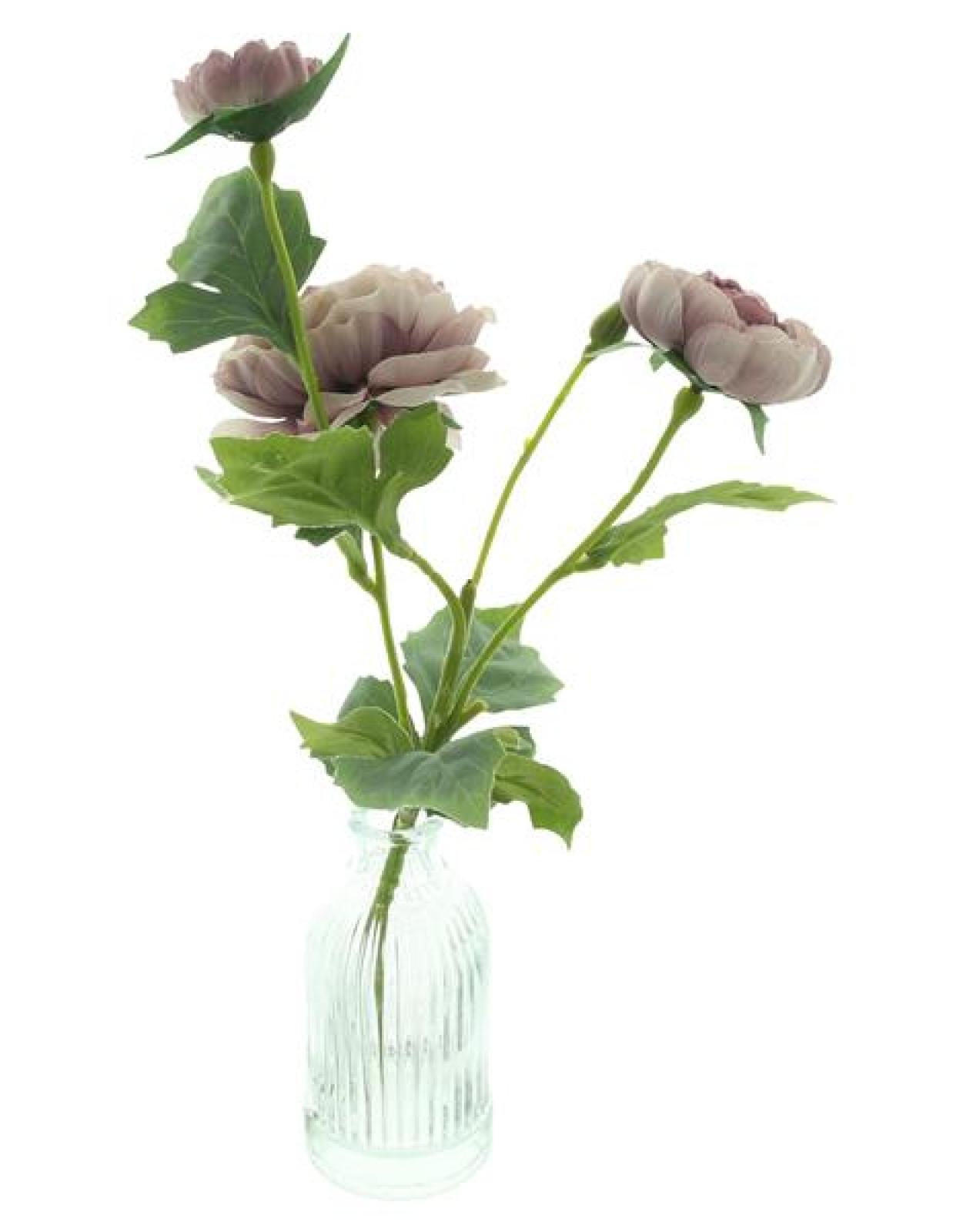 Kunstblume "Pfingstrosen" in Vase, Kunstblüten, künstliche Blumen in Glasvase, 37 cm hoch, Dekoblumen