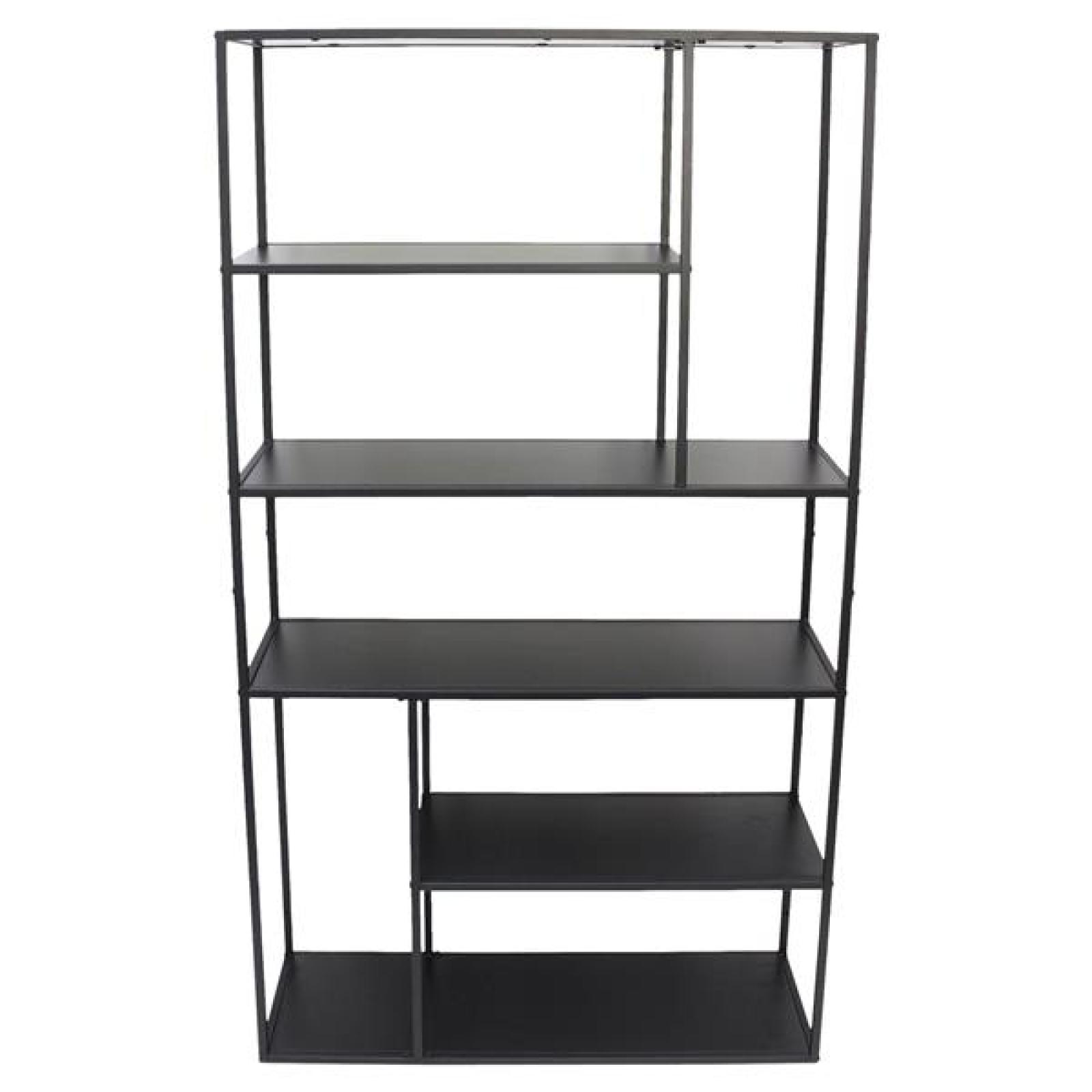 Regal "Classico" Bücherregal aus Metall, schwarz, Wohnzimmer Deko-Regal, Standregal, 6 Ebenen, 90 x 30 x 160 cm, Blumenrgal, Büroregal