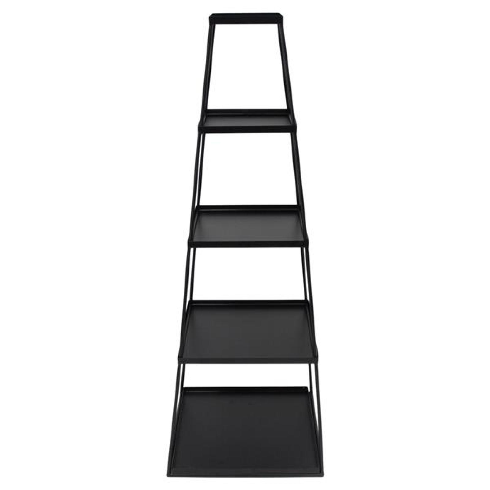 Steckregal "Industrial" aus Metall, schwarz, Pyramide mit 4 Ebenen, Metallregal, Standregal für Wohnzimmer, Schlafzimmer, Deko, Stufenregal