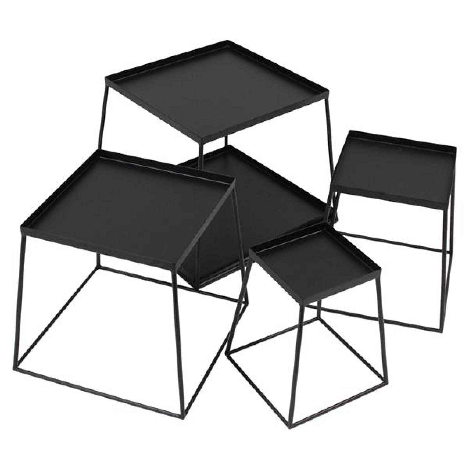 Steckregal "Industrial" aus Metall, schwarz, Pyramide mit 4 Ebenen, Metallregal, Standregal für Wohnzimmer, Schlafzimmer, Deko, Stufenregal