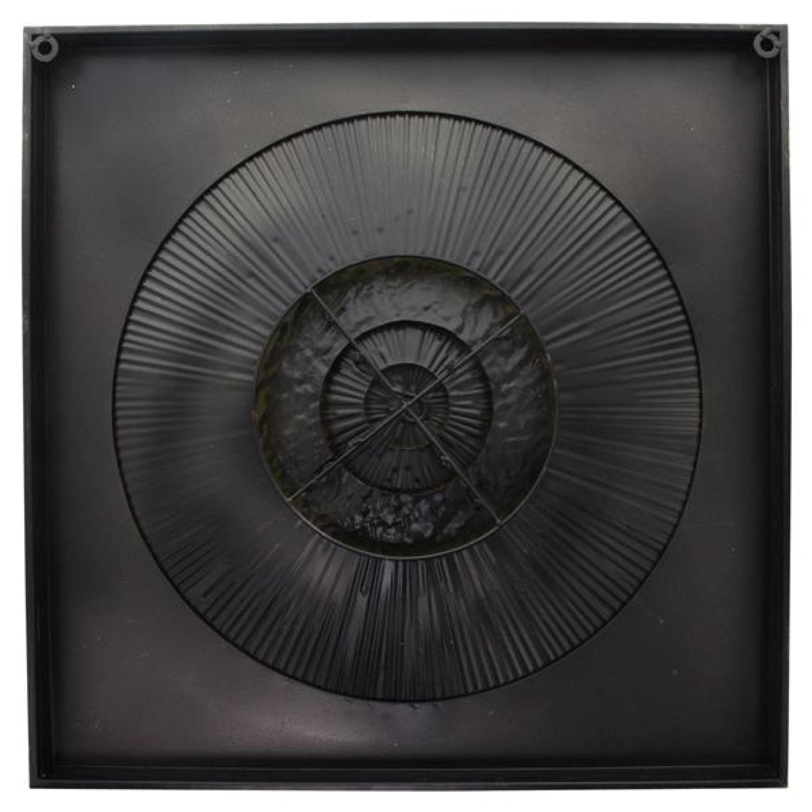 3D Wanddeko "Golden Circle" aus Metall, gold & schwarz, 56x56 cm, Metallbild, Wandbild, Wandschmuck