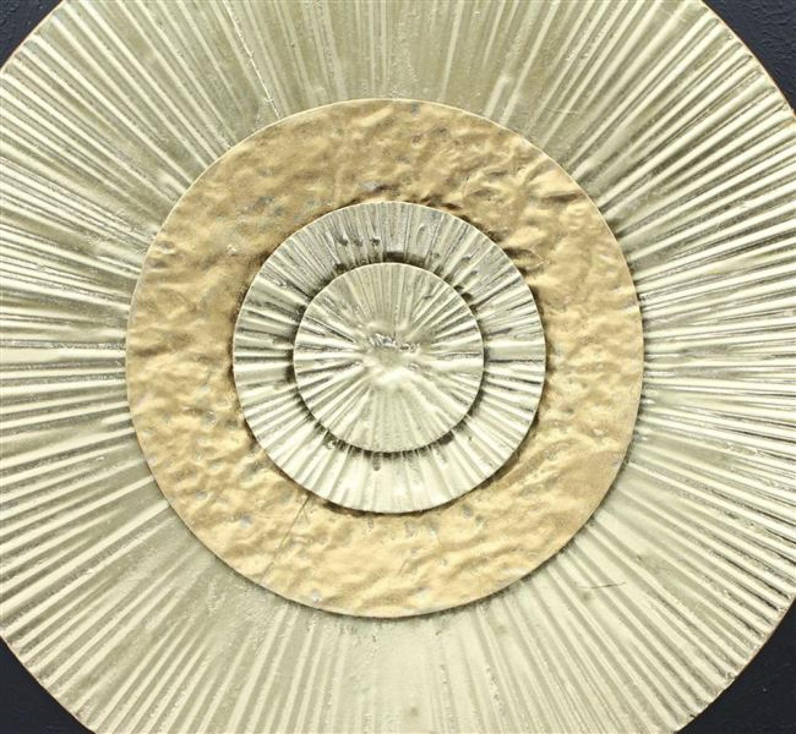 3D Wanddeko "Golden Circle" aus Metall, gold & schwarz, 56x56 cm, Metallbild, Wandbild, Wandschmuck