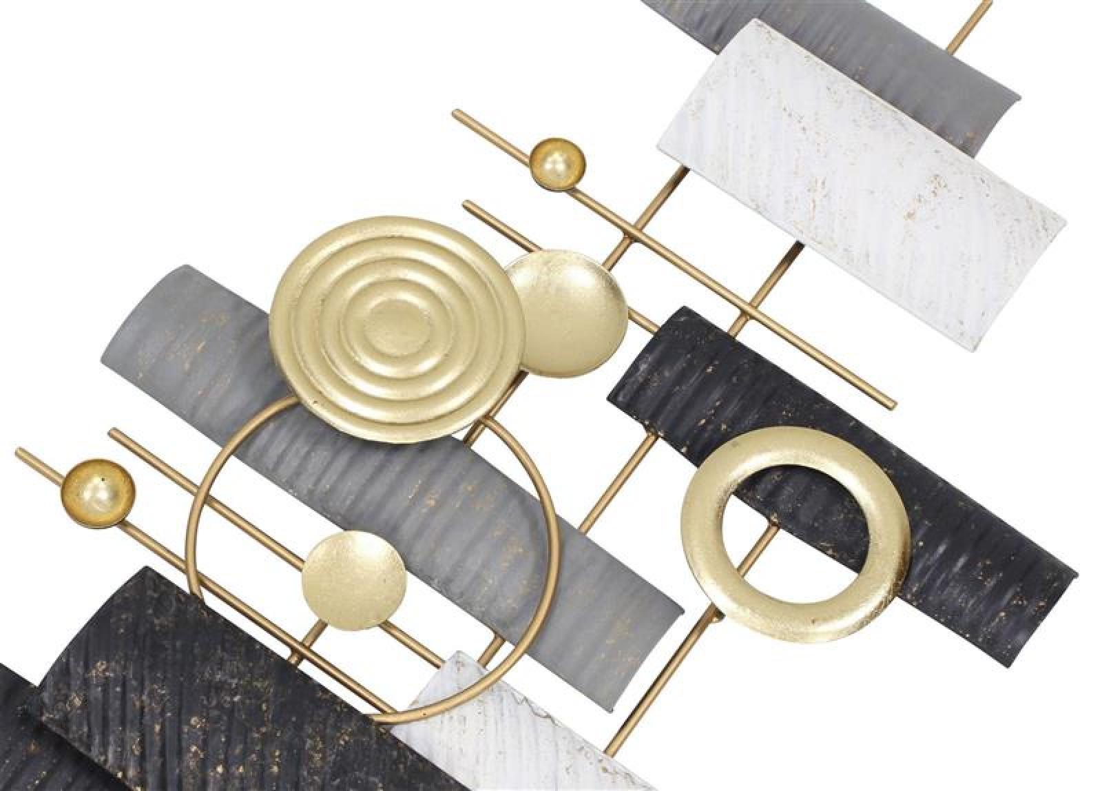 3D Wanddeko "Aesthetic" aus Metall, schwarz & gold, 77x39 cm, Wandbild, Wandschmuck, Metallbild