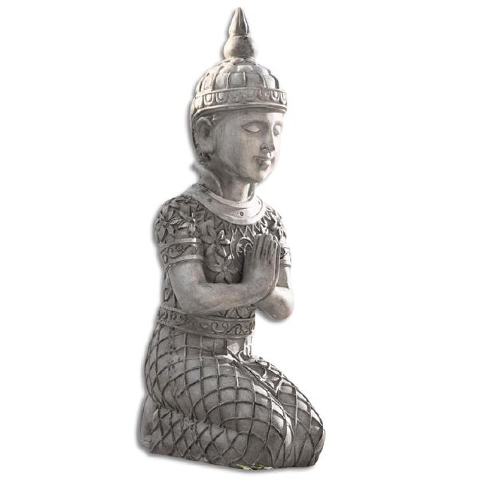 große Dekofigur "Hindu-Buddha" 68 cm hoch, aus Magnesiumoxid in Stein Optik, Buddhafigur, Gartendeko für Draußen
