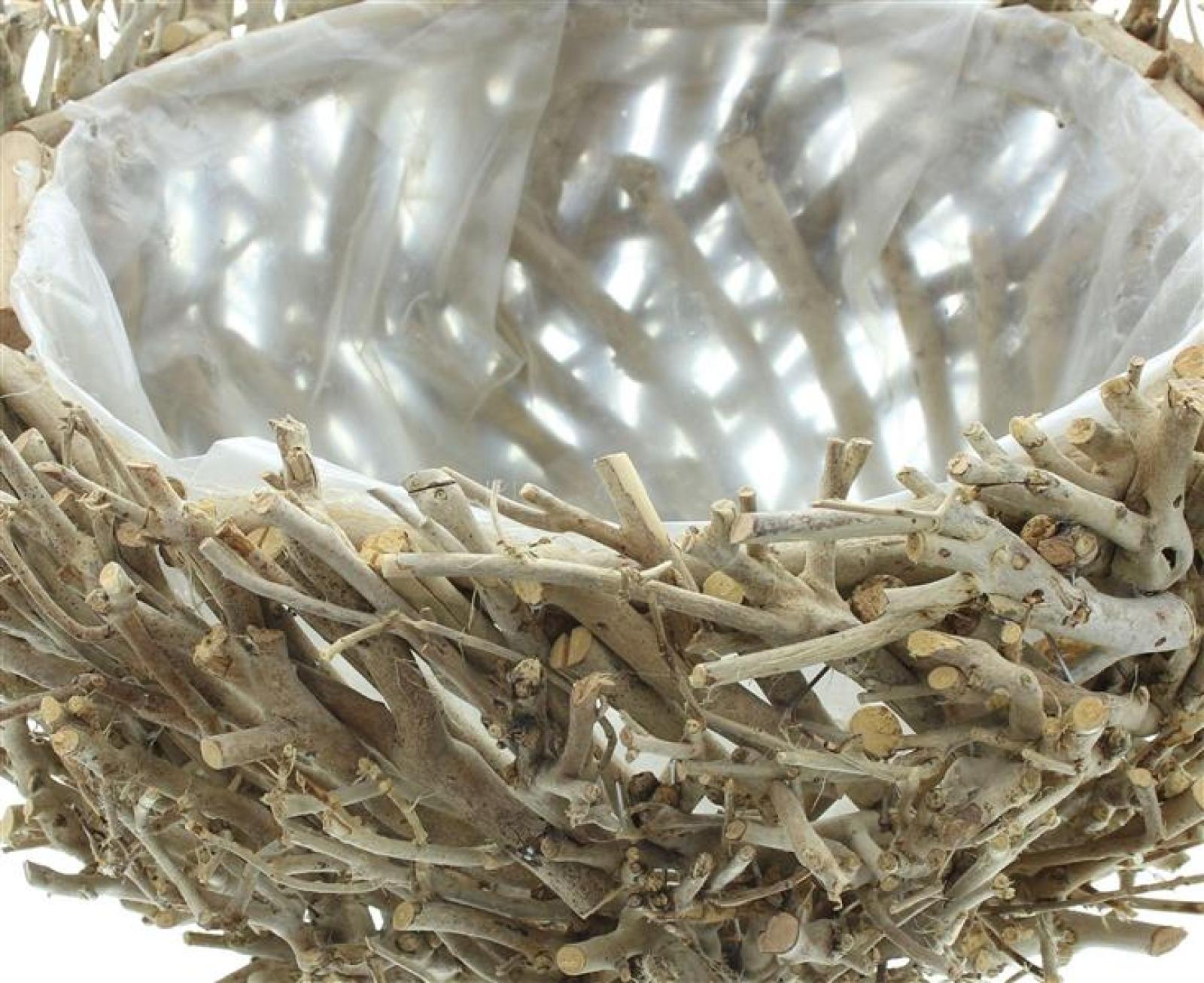 Pflanzschale "Verzweigt" aus Zweigen, rund, Ø 34 cm, Pflanztopf, Blumenkübel, Übertopf, Blumentopf, Blumenschale