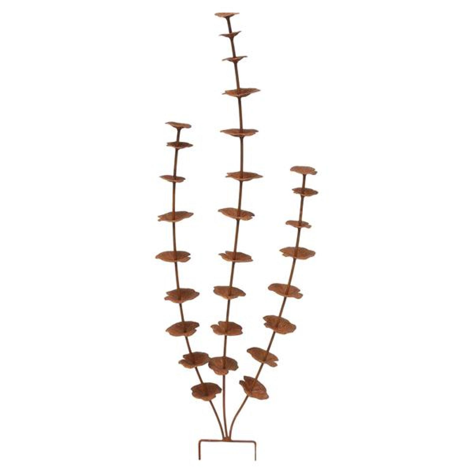Gartenstecker "Rostblume" aus Metall mit Echt Rost Finish, 96 cm hoch, Dekostecker wetterfest, Roststecker, Outdoor Gartendeko für Draußen