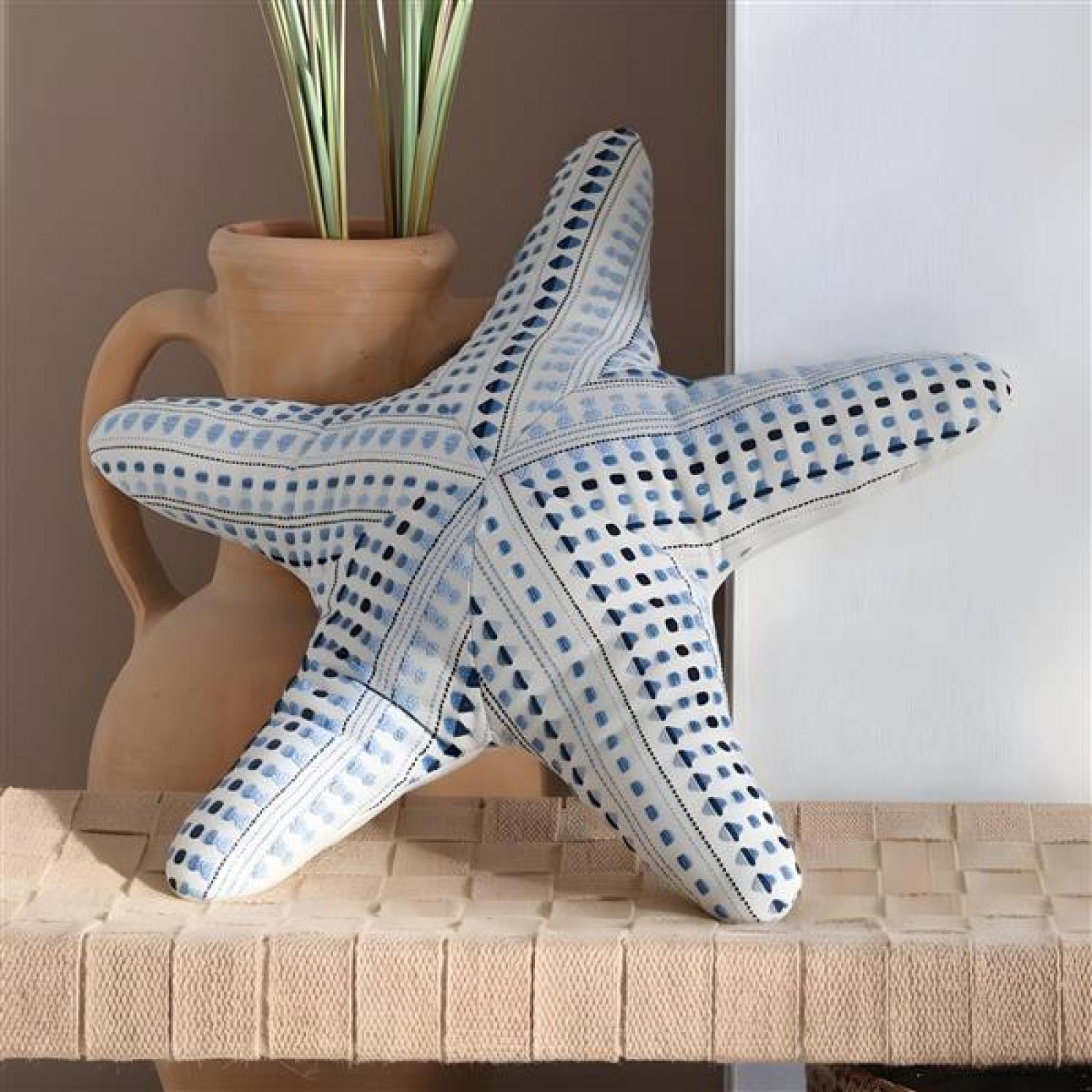 Dekokissen "Seestern" Sofakissen in beige, Ø 51 cm, Zierkissen maritim, Couchkissen, Kuschelkissen