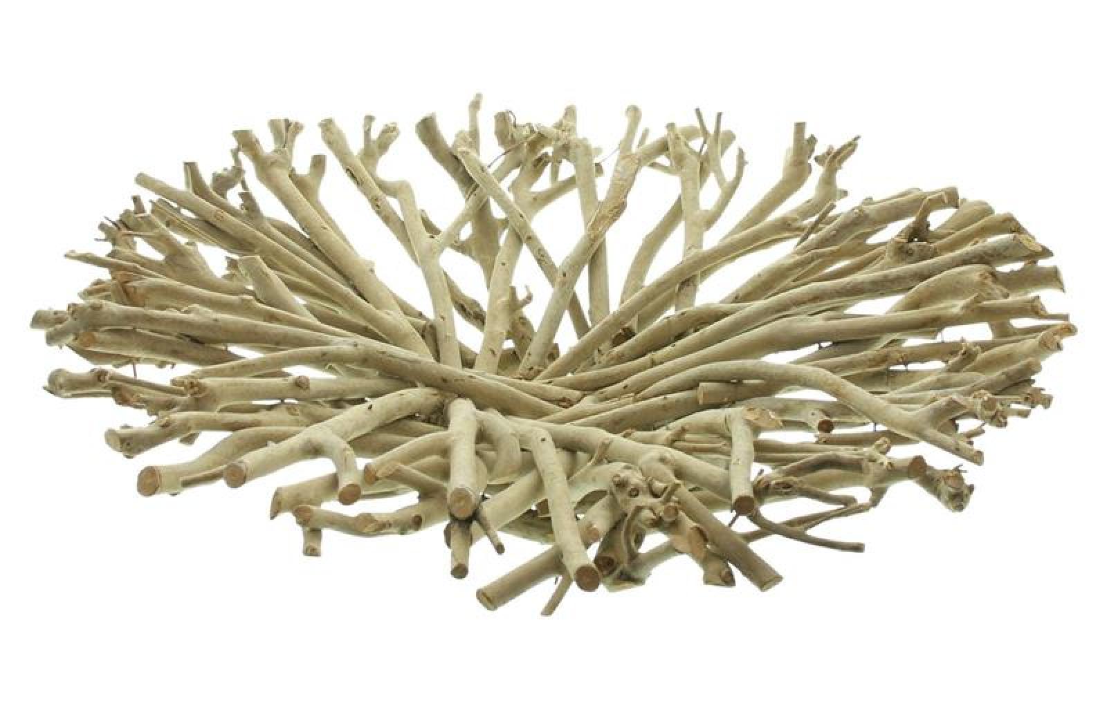 Dekoschale "Verzweigt" aus Teebaum-Zweigen, Ø 39 cm, Obstschale modern, Tischdeko, Schale aus Holz, Obstkorb