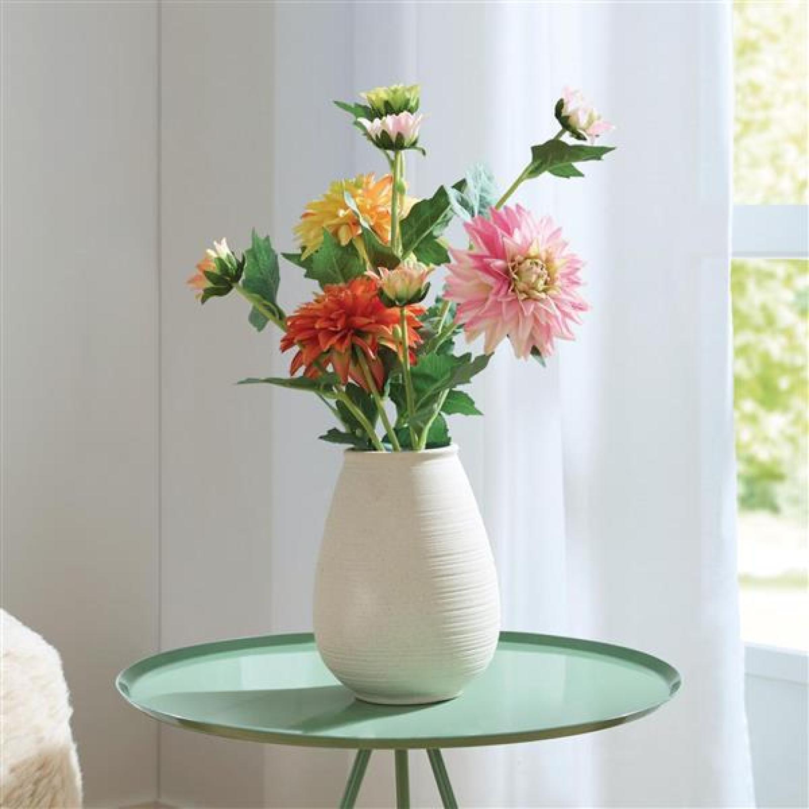 3x Kunstblume "Dahlie" 61 cm hoch, wie echt, Real Touch Effekt, Kunstblüten, künstliche Blumen mit Stiel, Blüten & Knospen