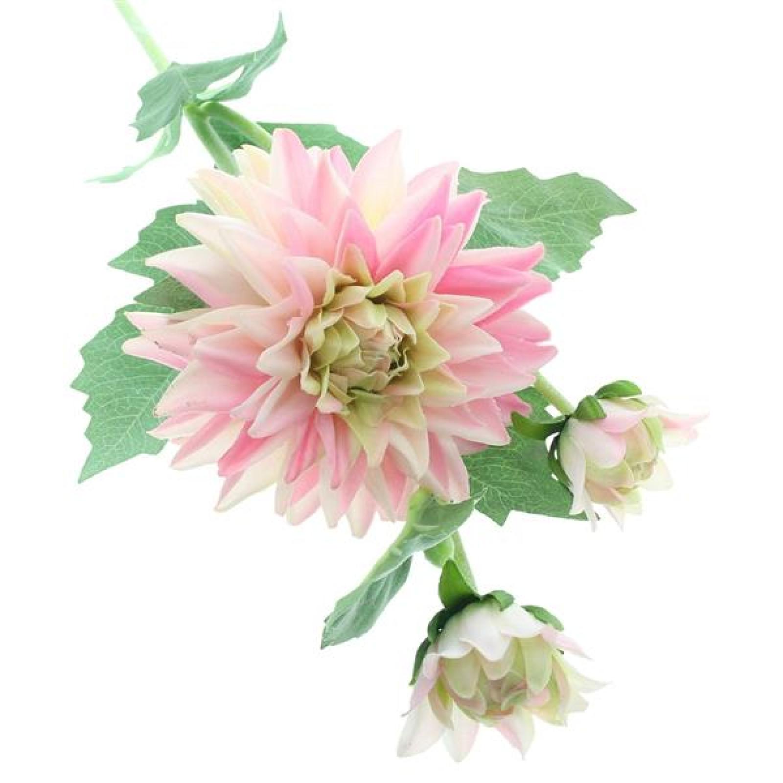 3x Kunstblume "Dahlie" 61 cm hoch, wie echt, Real Touch Effekt, Kunstblüten, künstliche Blumen mit Stiel, Blüten & Knospen