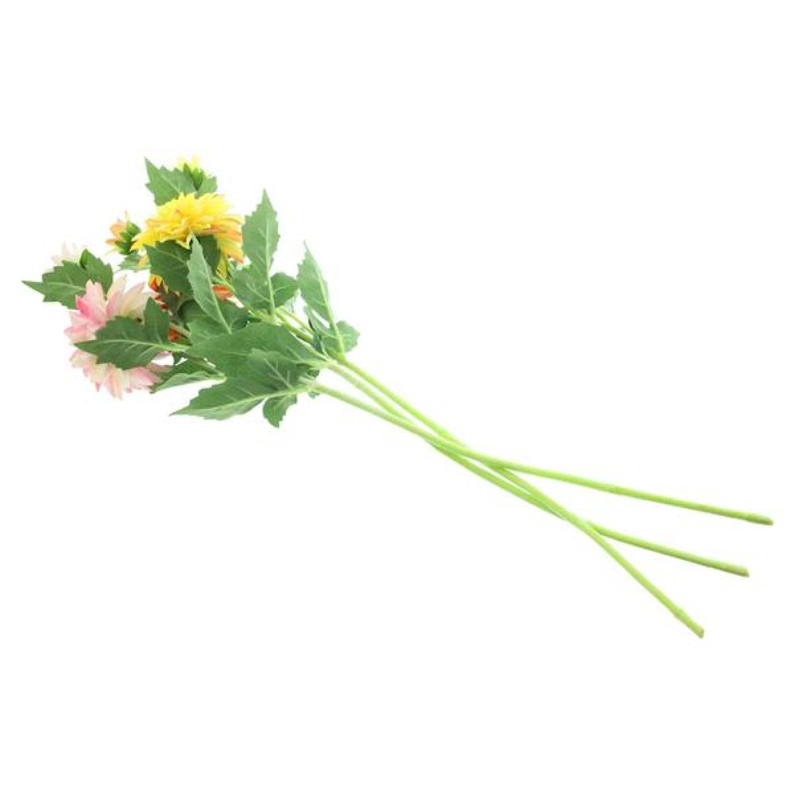 3x Kunstblume "Dahlie" 61 cm hoch, wie echt, Real Touch Effekt, Kunstblüten, künstliche Blumen mit Stiel, Blüten & Knospen